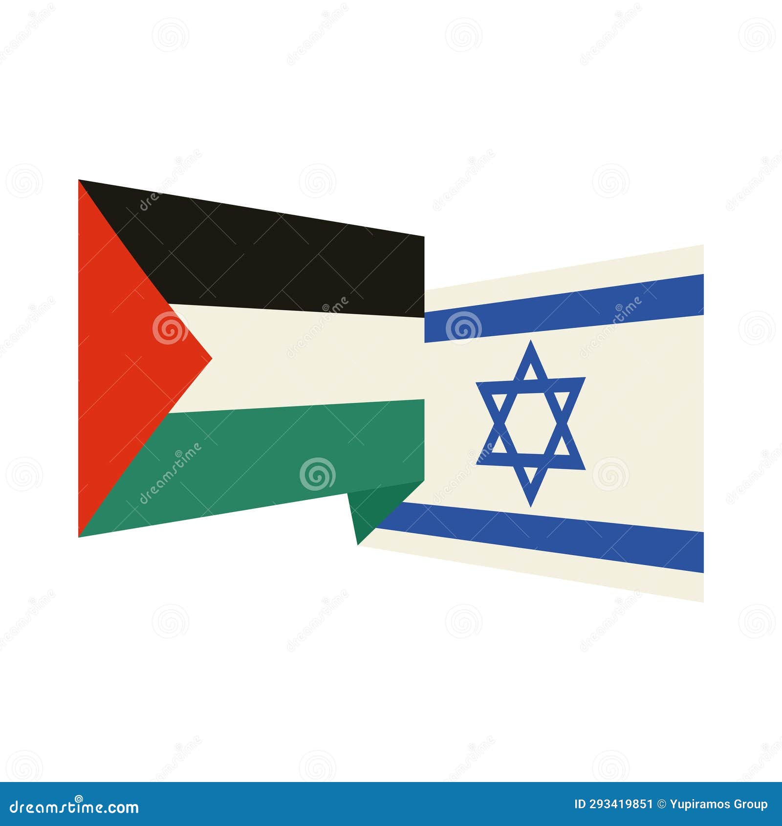 Palestine and Israel Flags United Stock Vector - Illustration of