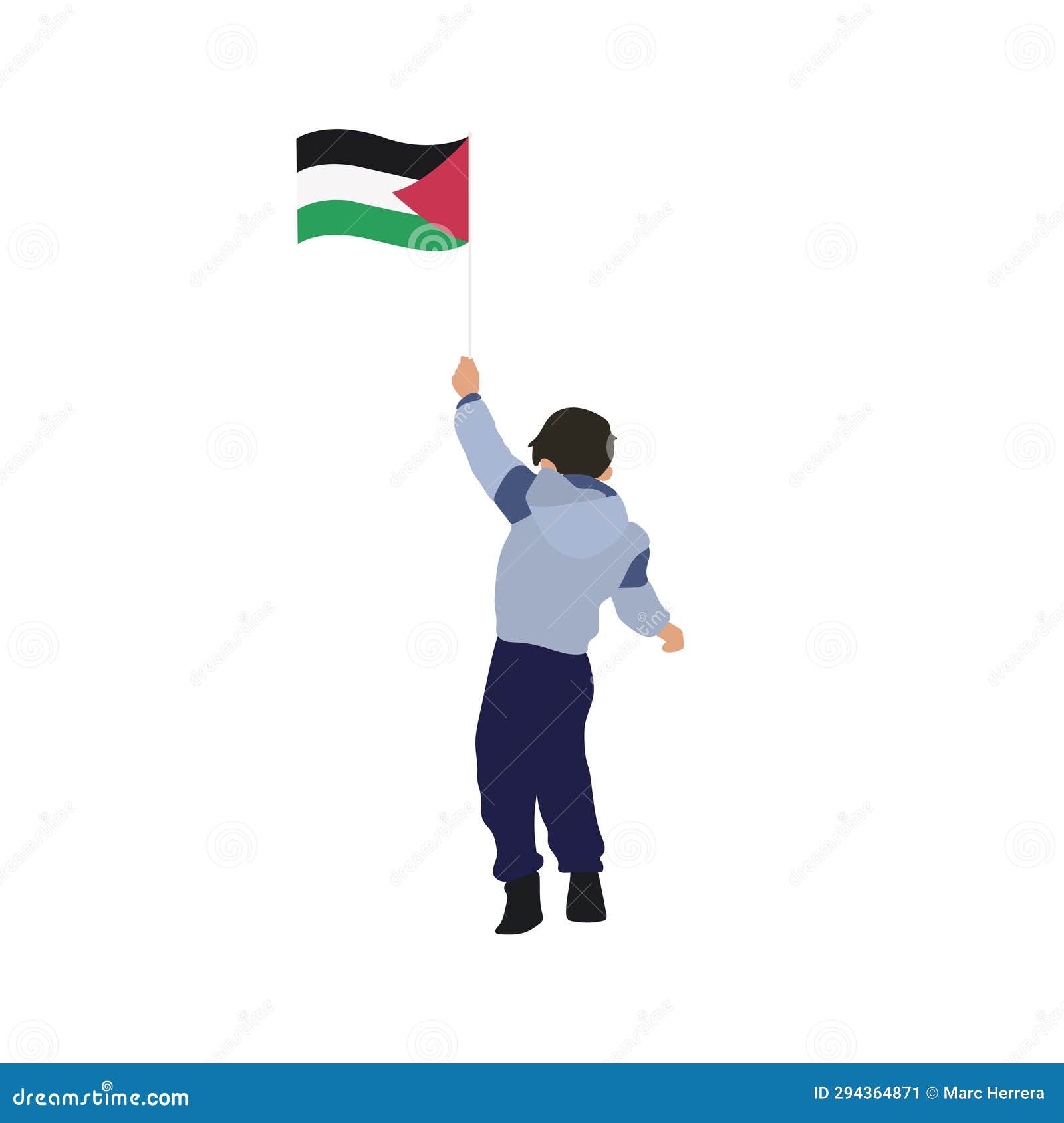 palestinian boy with country flag