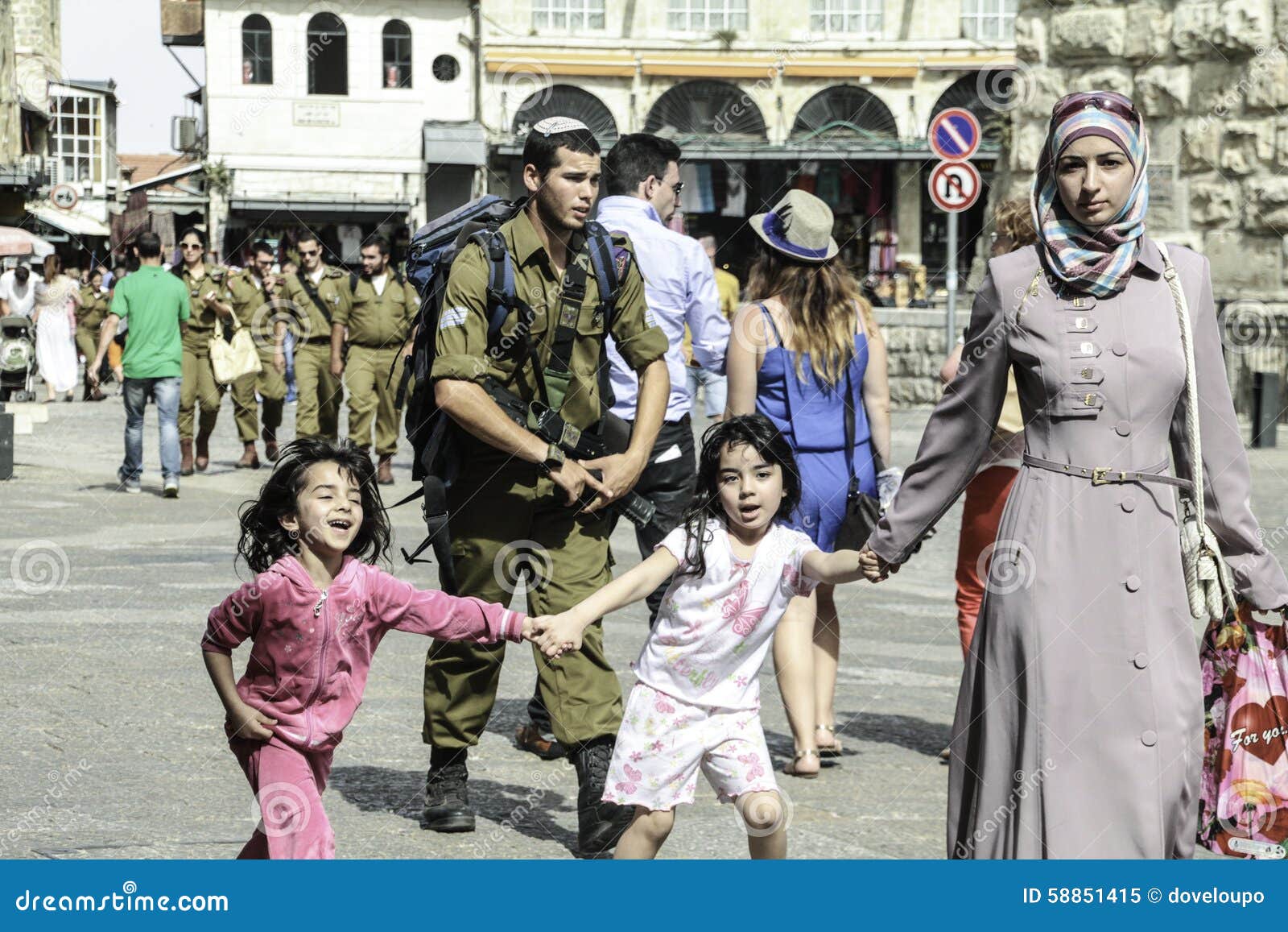 Palestinian Children Israeli Soldier Editorial Image 