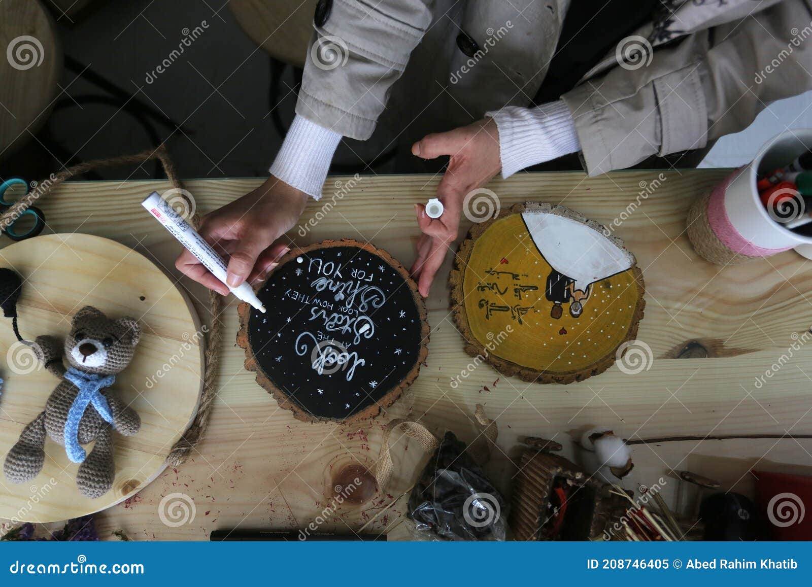 palestinian haya abu daqqa and areej al-saqqa work in their antica store in khan yunis in the southern gaza strip