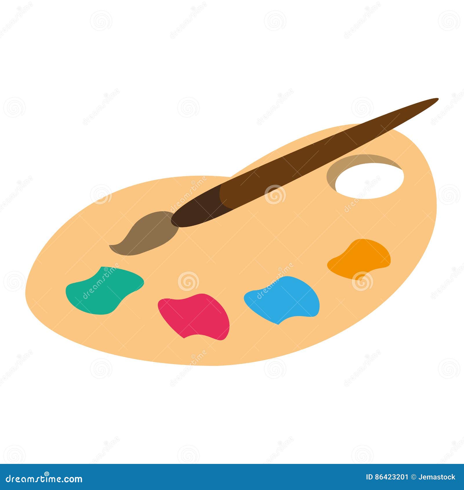 Palette color paint brush stock vector. Illustration of paintbrush