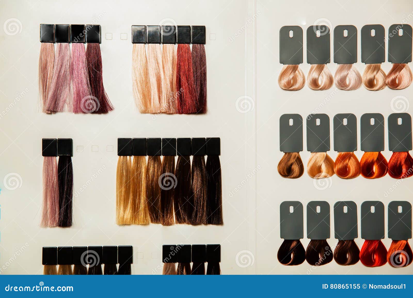 Palette Of Different Colors To Hair Dye. Stock Image - Image of fair