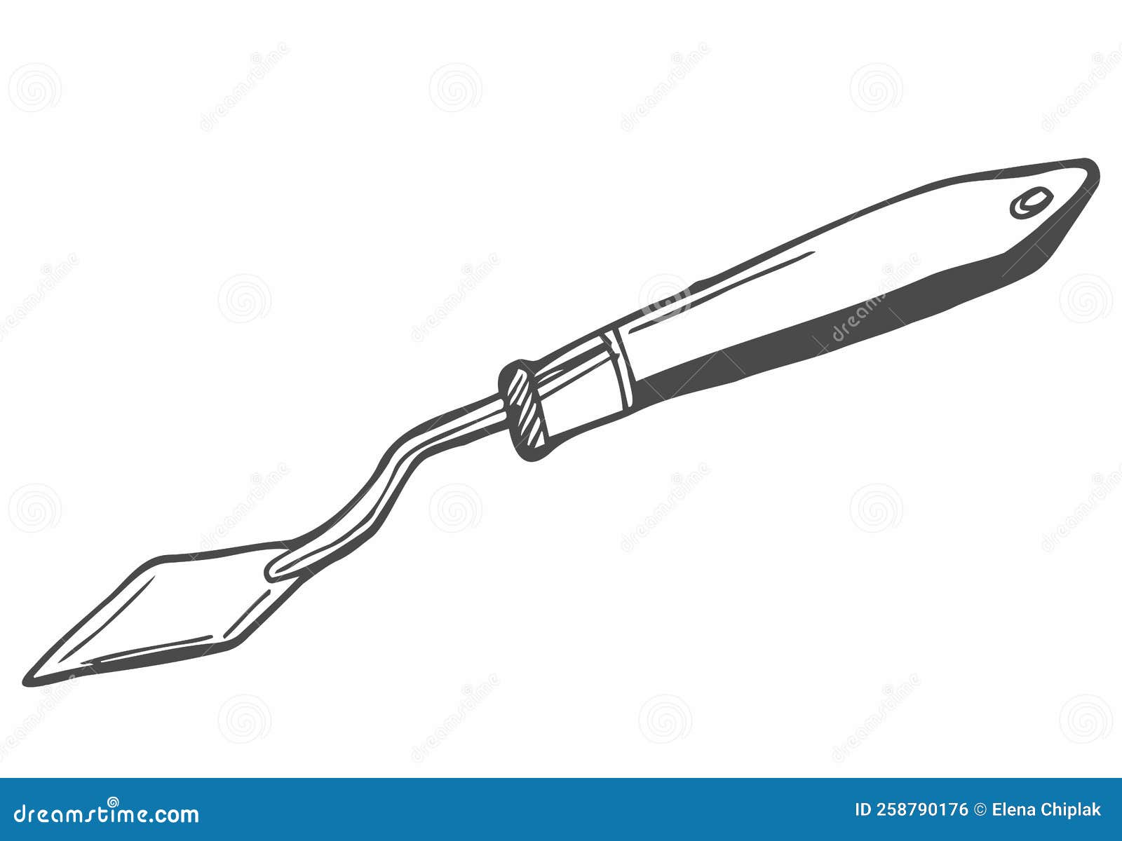 Palette Knife Doodle Icon. Vector Sketch Stock Vector Illustration of