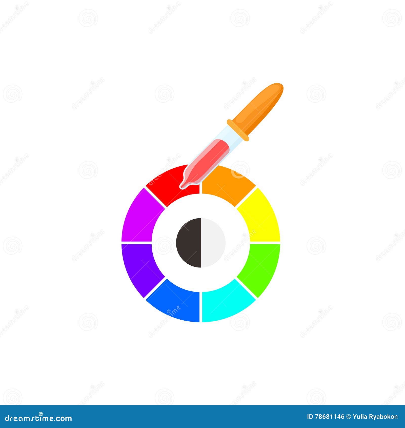 Palette of Paint Samples with Pipette Icon Stock Vector - Illustration of  magenta, circle: 78681146