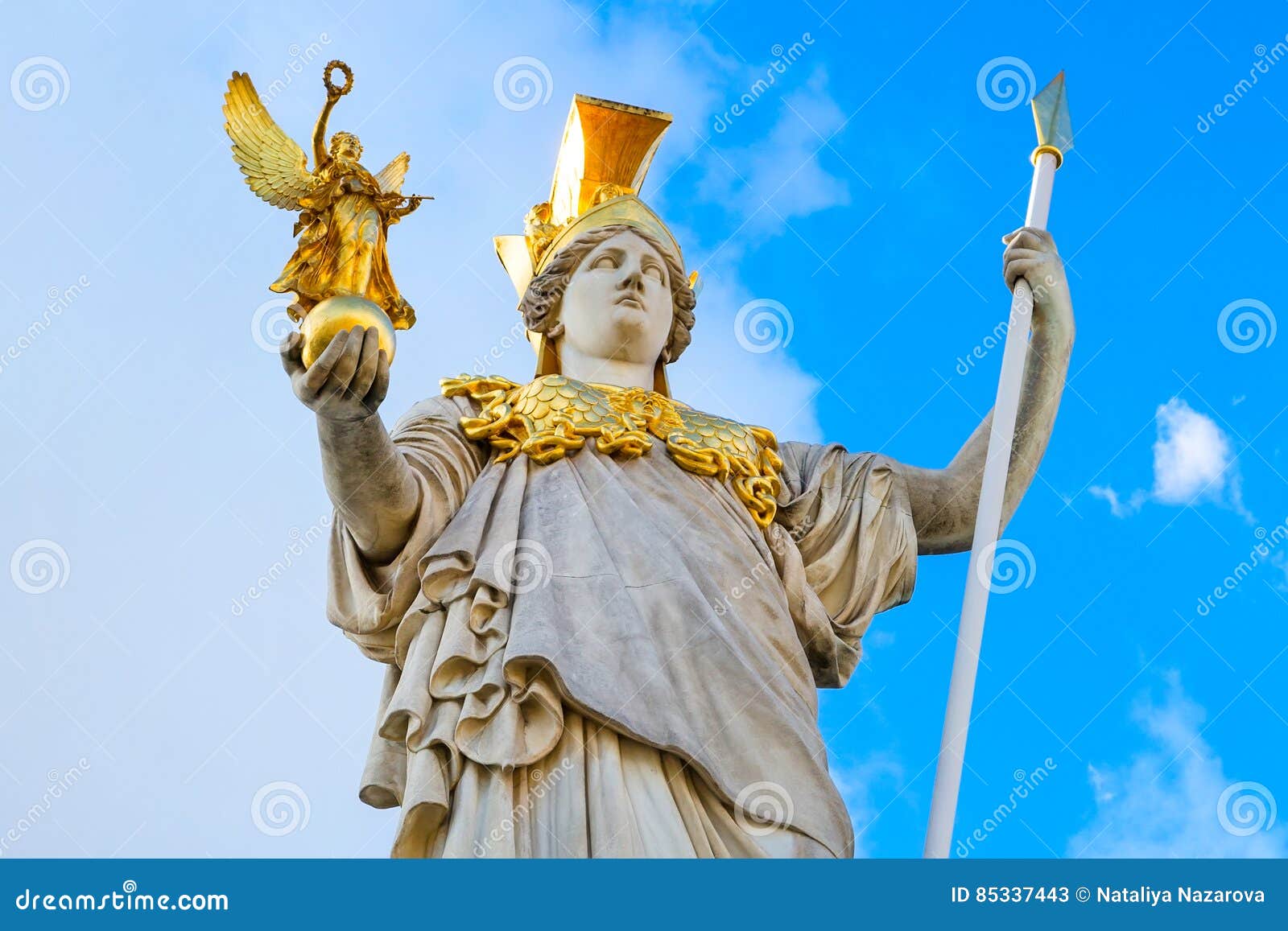 Pallas Athena Statue In Front Of Austrian Parliament Vienna Austria Against The Blue Cloudy Sky Background Stock Image Image Of Spear Blue Pallas Athena Statue In Front Of Austrian Parliament Vienna Austria Against The Blue Cloudy Sky Background Stock Image Image Of Spear Blue