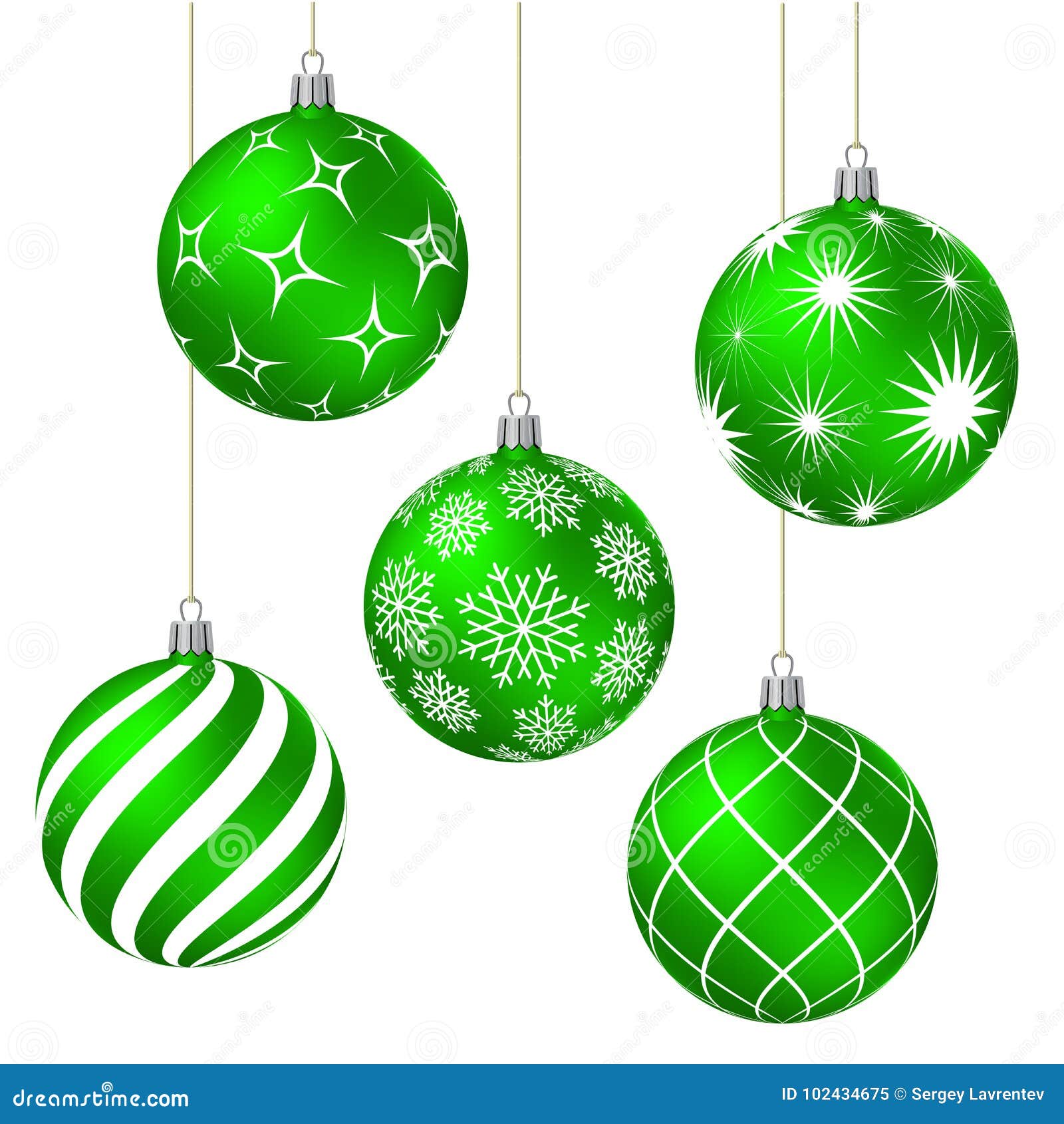 Palline Di Natale Verde Smeraldo Palle Verdi Di Natale Con Differenti Modelli Illustrazione Vettoriale