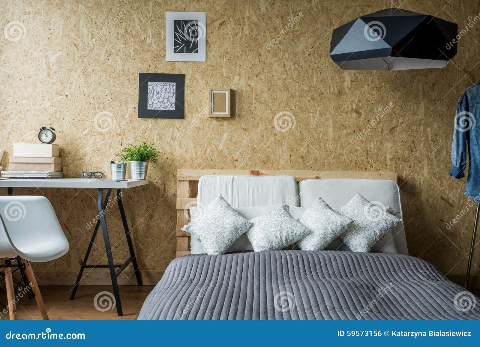 Pallet Bed  In Contemporary Interior Stock Photo Image of 
