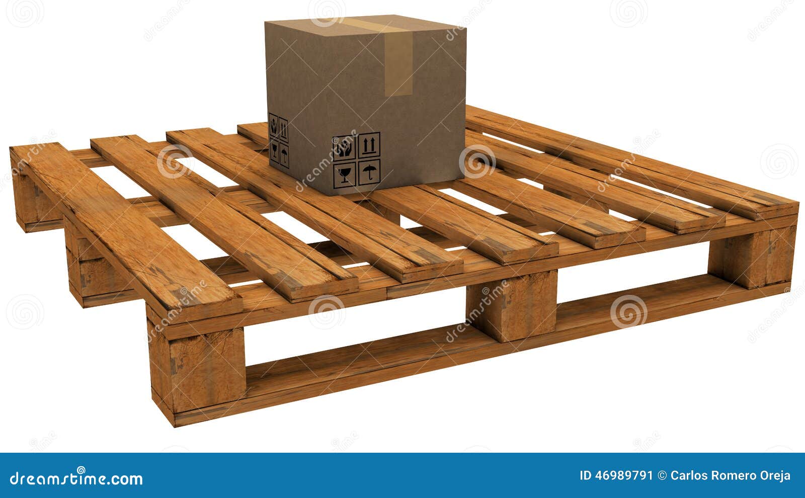 Pallet with a box stock illustration. Illustration of articles - 46989791