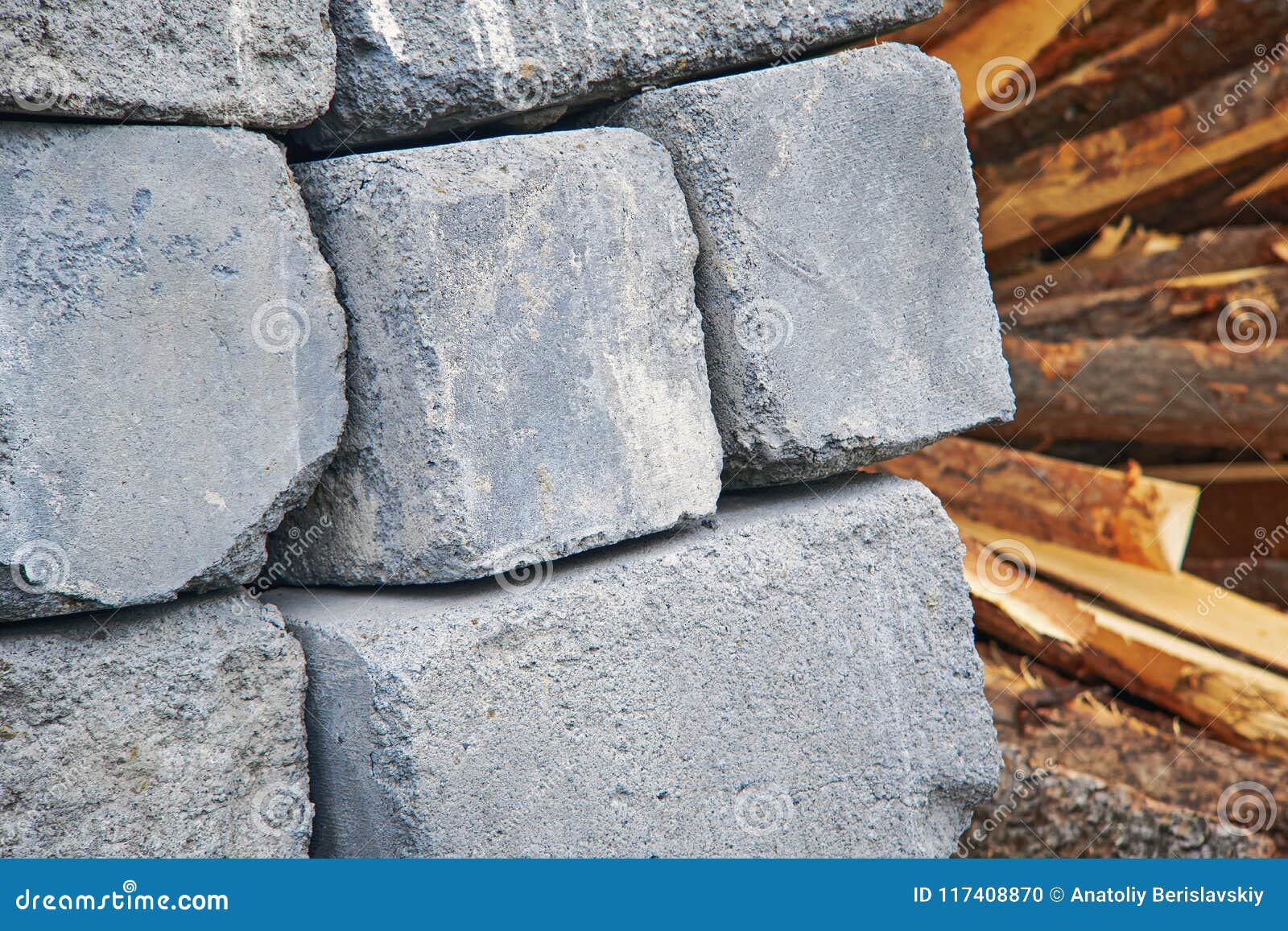 A Pallet of Cinder Blocks stock photo. Image of isolated - 117408870