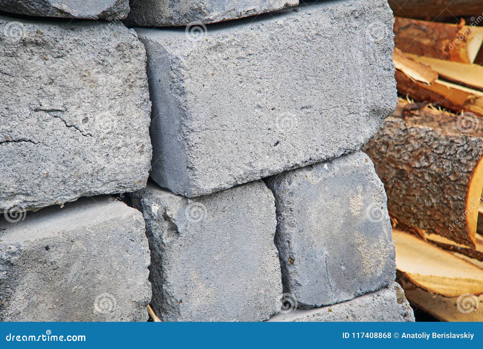 A Pallet of Cinder Blocks stock photo. Image of construction - 117408868