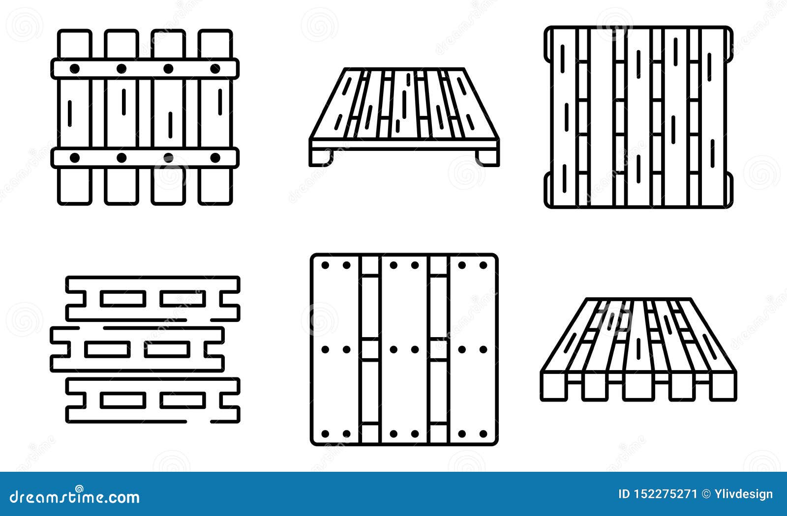 pallet icons set, outline style