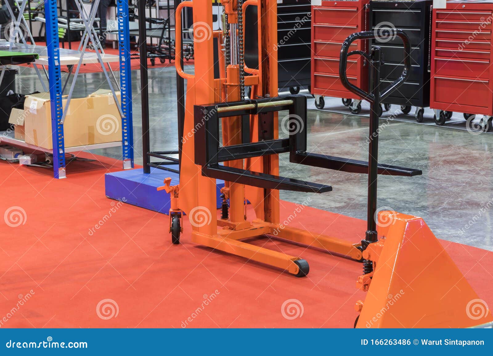 Pallet Jack for warehouse stock photo. Image of trolley 166263486