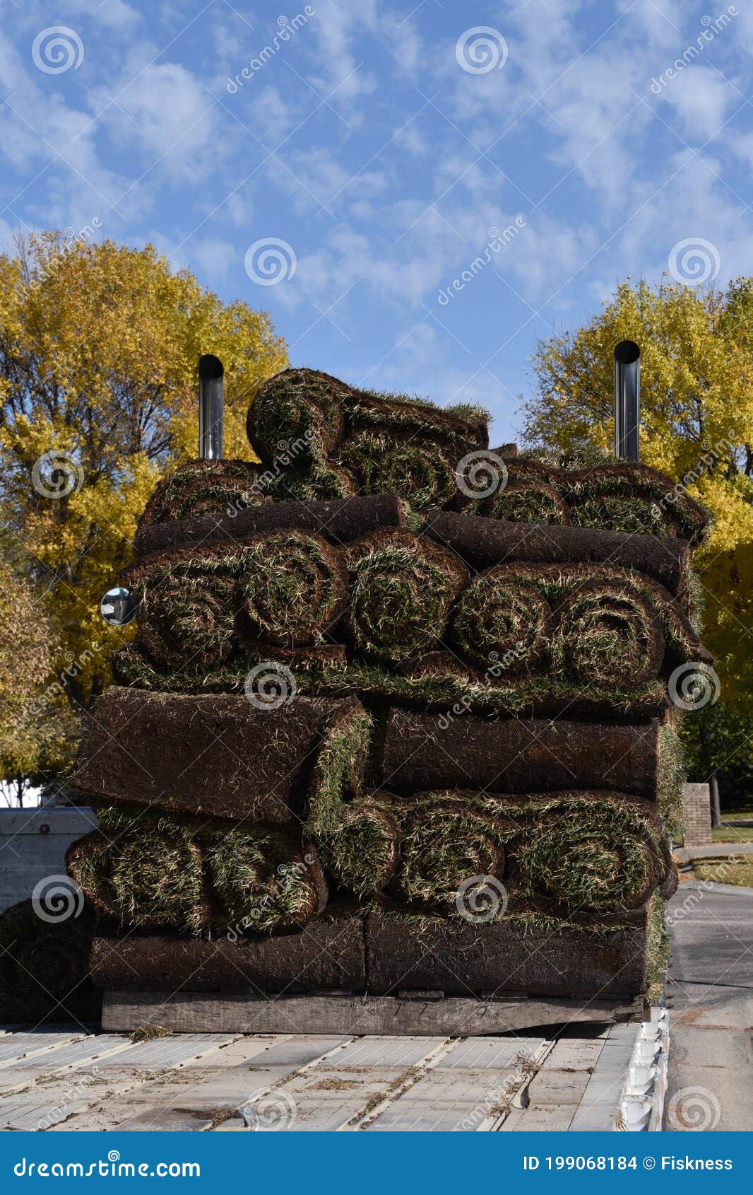 Pallet of Sod on a Semi Trailer Stock Photo Image of natural