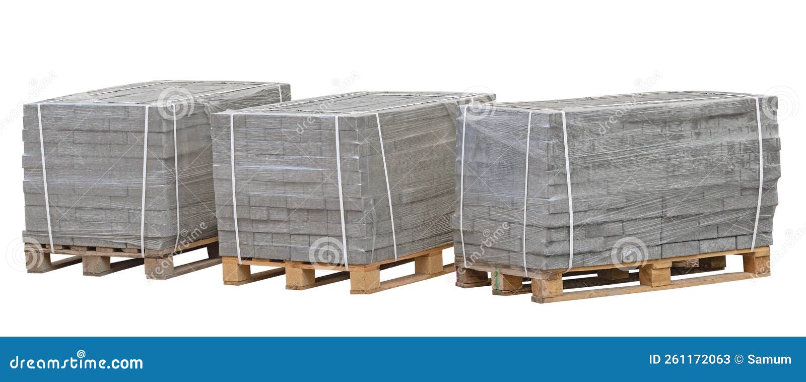 Pallet with a Stack of Concrete Curbstone Stock Image - Image of