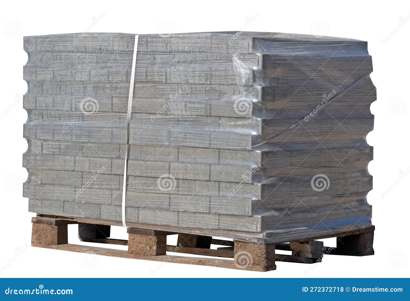 Pallet Of Concrete Pavers Blocks. Stock Photo