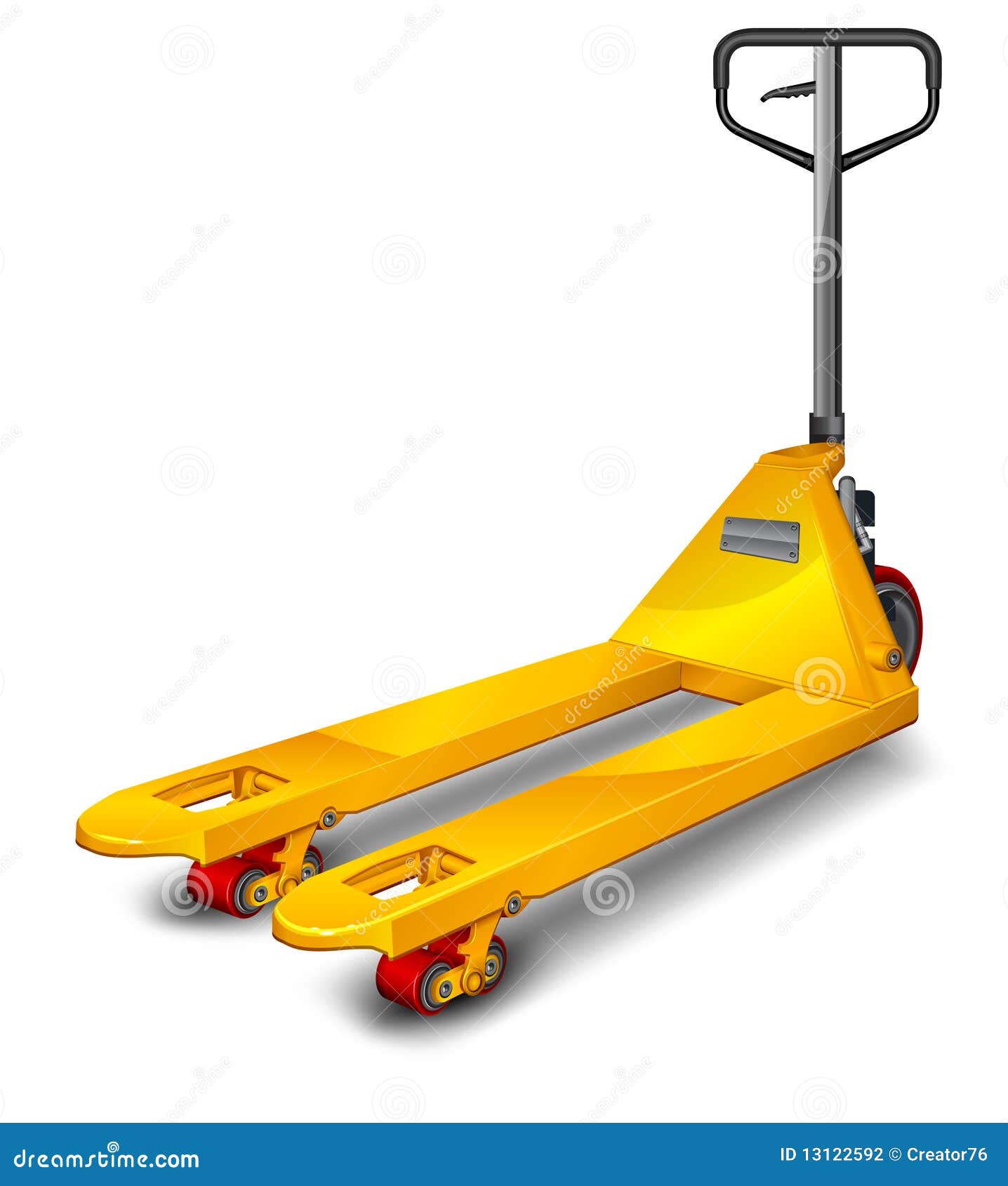 Pallet Truck Linear Technical Drawing. Manual Forklift For Warehouse