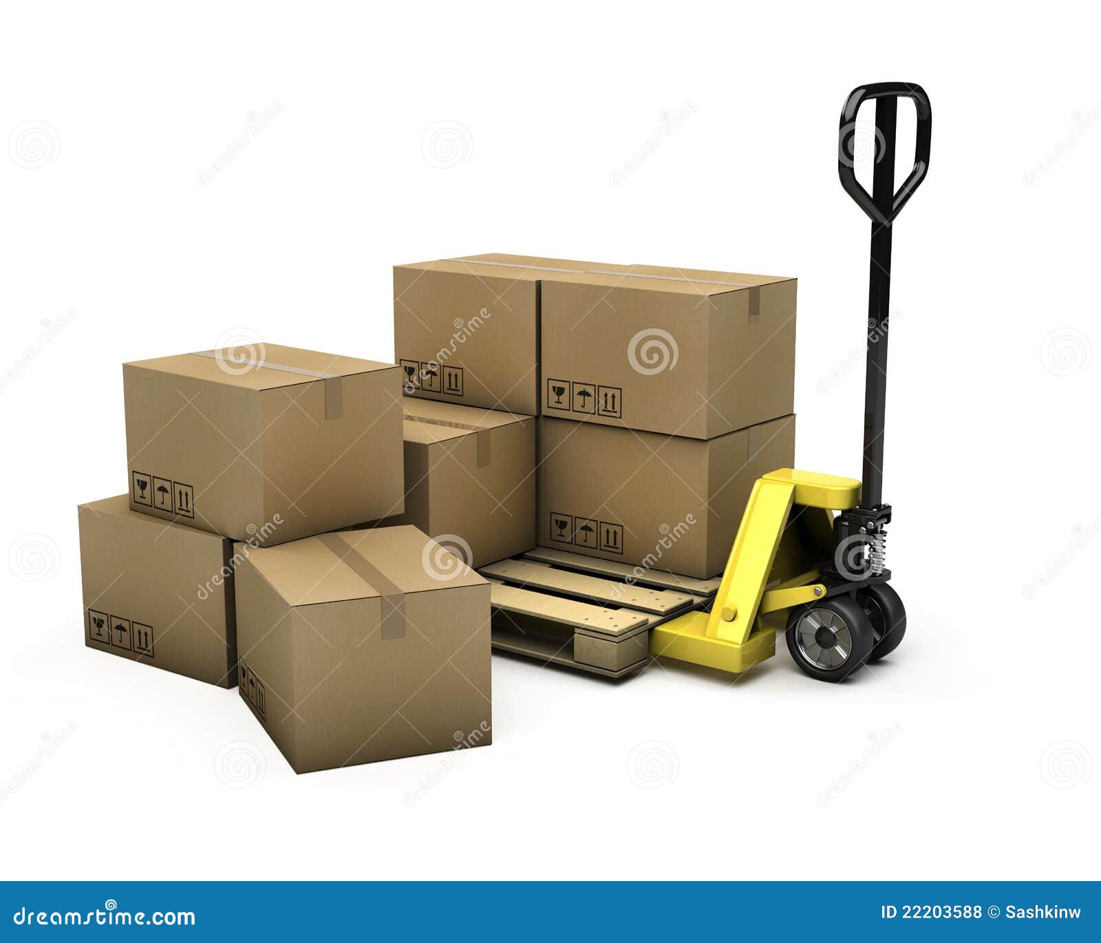 Pallet Truck With Boxes Stock Image 5300011