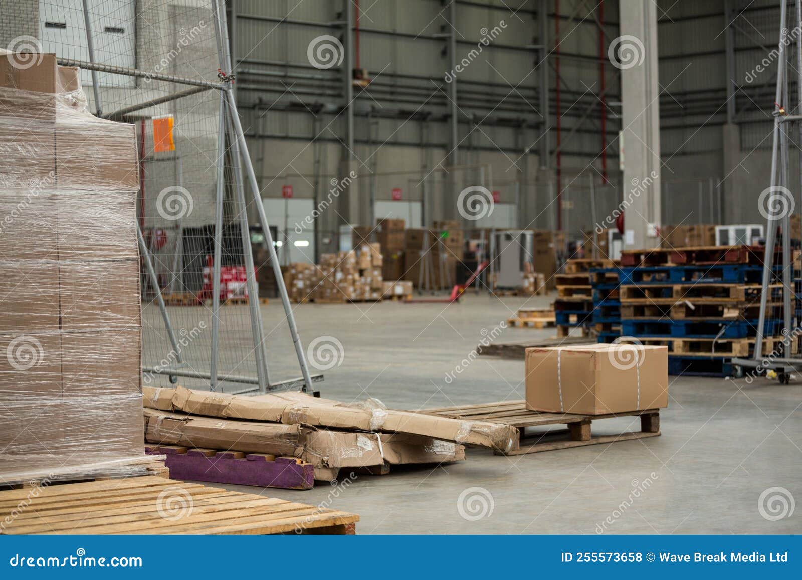 Pallet in warehouse stock photo. Image of industry, plastic 255573658