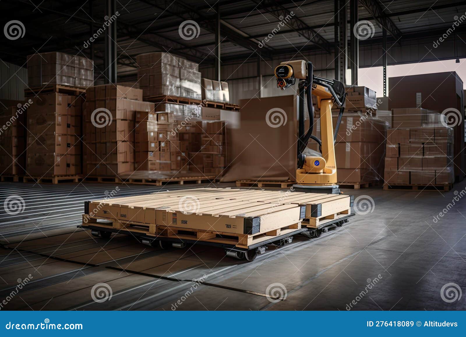 Palletizing Robot Autonomously Loading Goods Onto Pallets in Warehouse