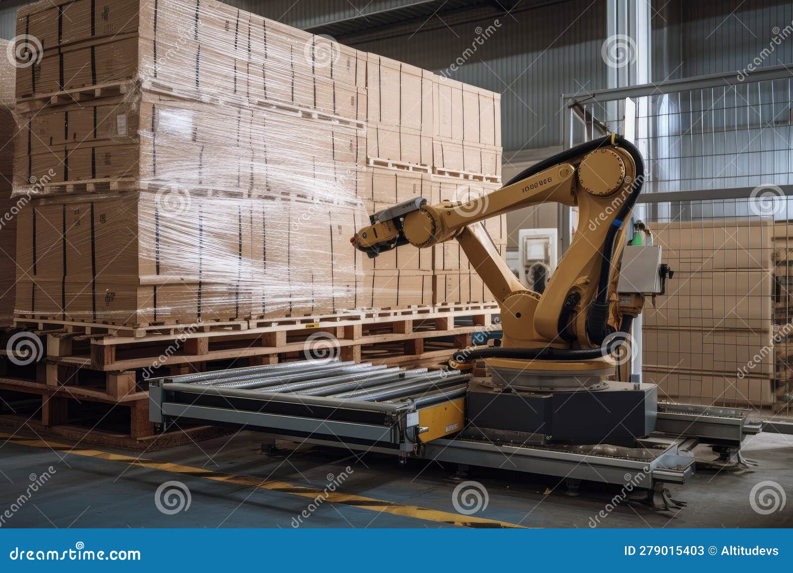 Palletizing Robot Autonomously Loading Goods Onto Pallets in Warehouse