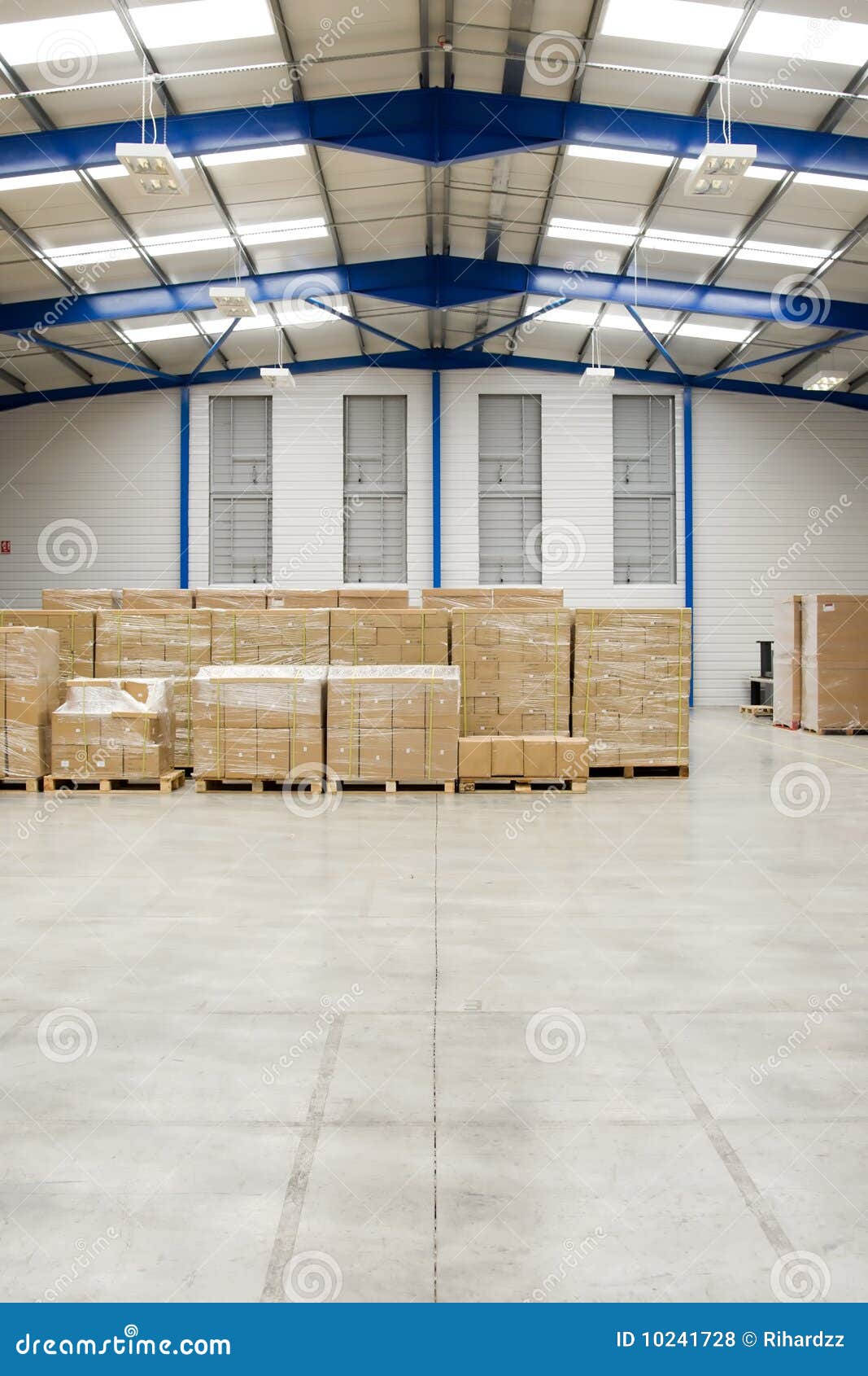 Pallets with Cartons in Warehouse Stock Photo Image of distribution, room 10241728