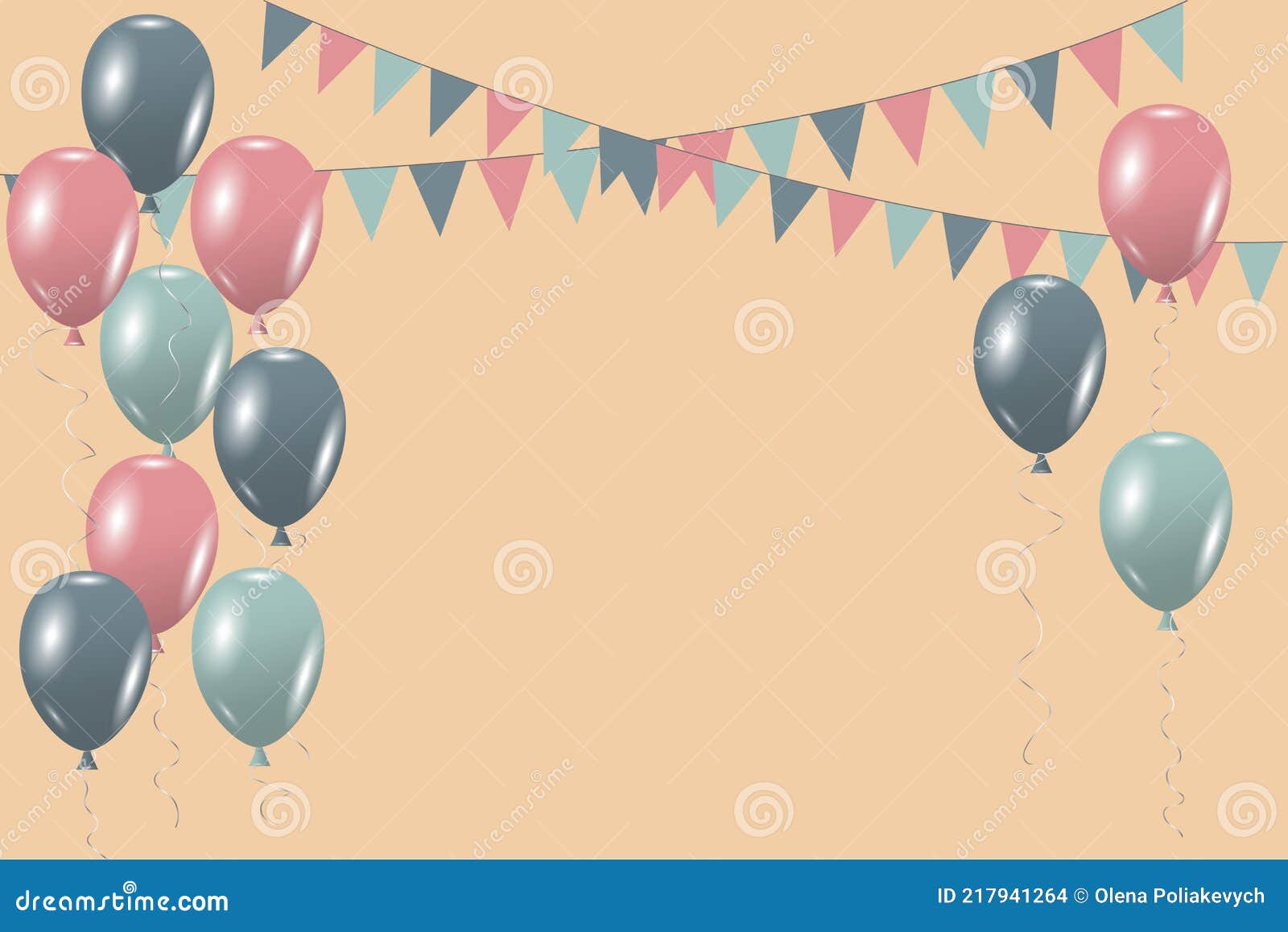 Palloncini Beige Per Il Design Delle Celebrazioni. Vista Dall'alto