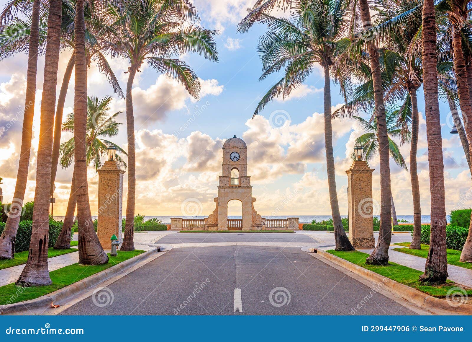 palm beach, florida, usa clock tower on worth ave