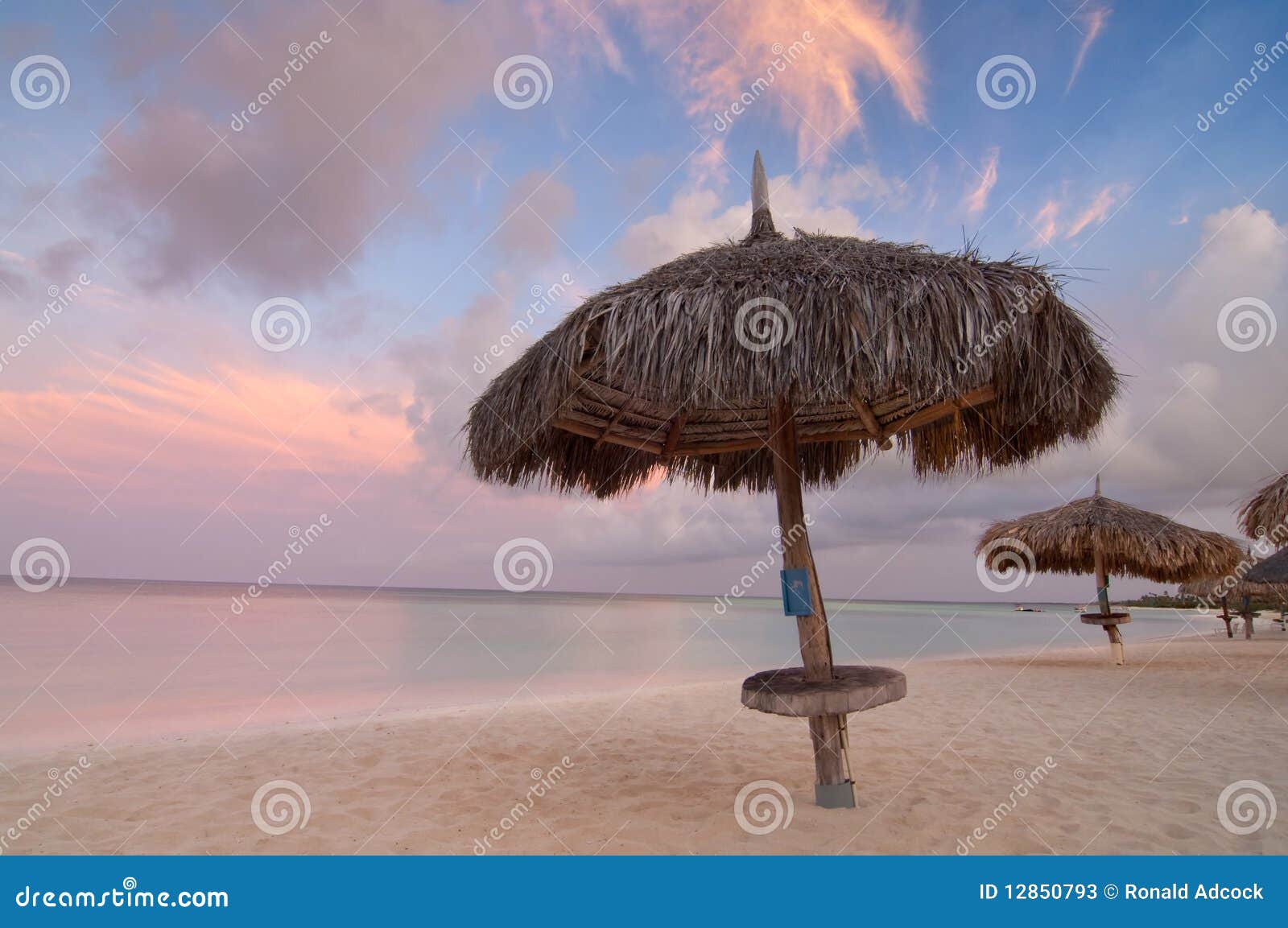Palm Beach Sunrise, Aruba stock image. Image of tropical 12850793