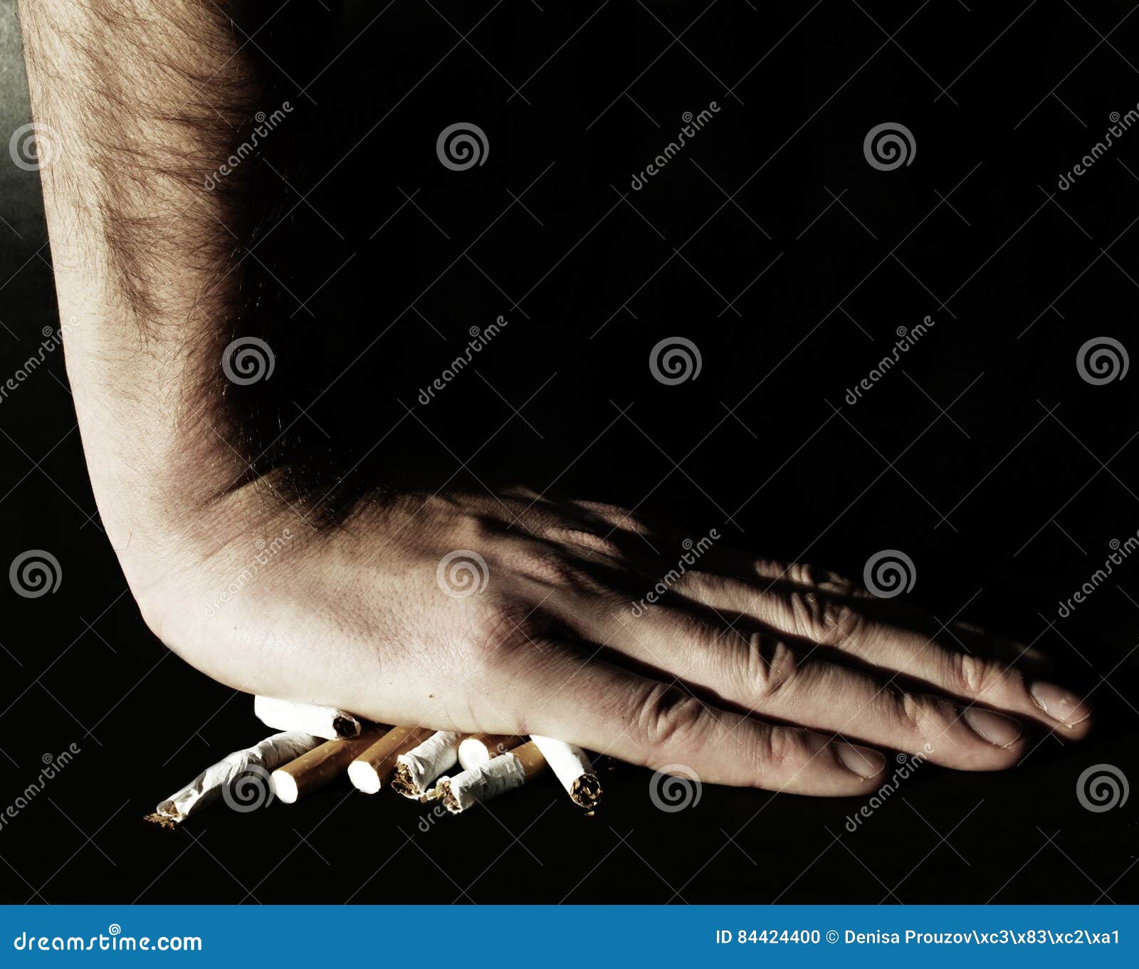 Palm on cigarettes stock photo. Image of protect, background - 84424400