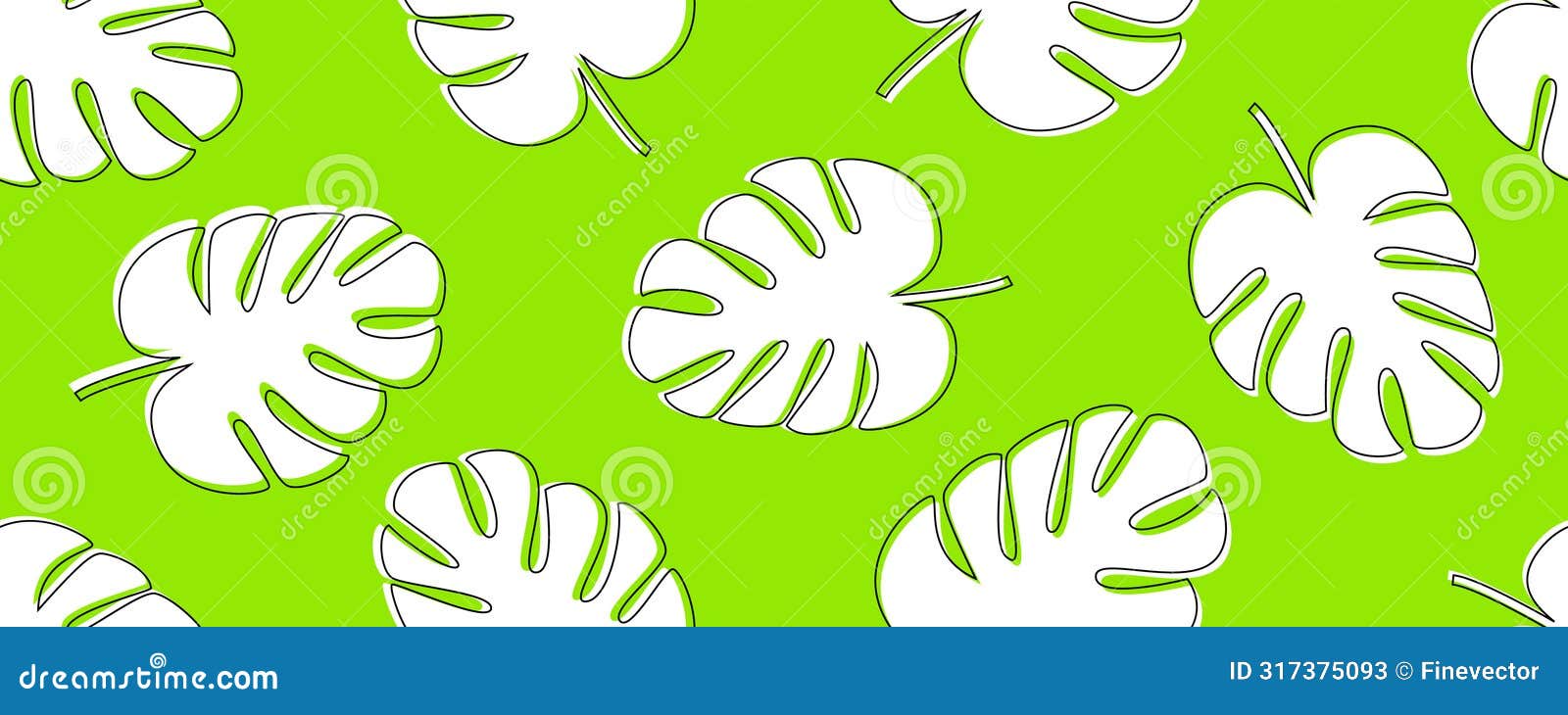 palm leaves seamless pattern. white fronds on green background.