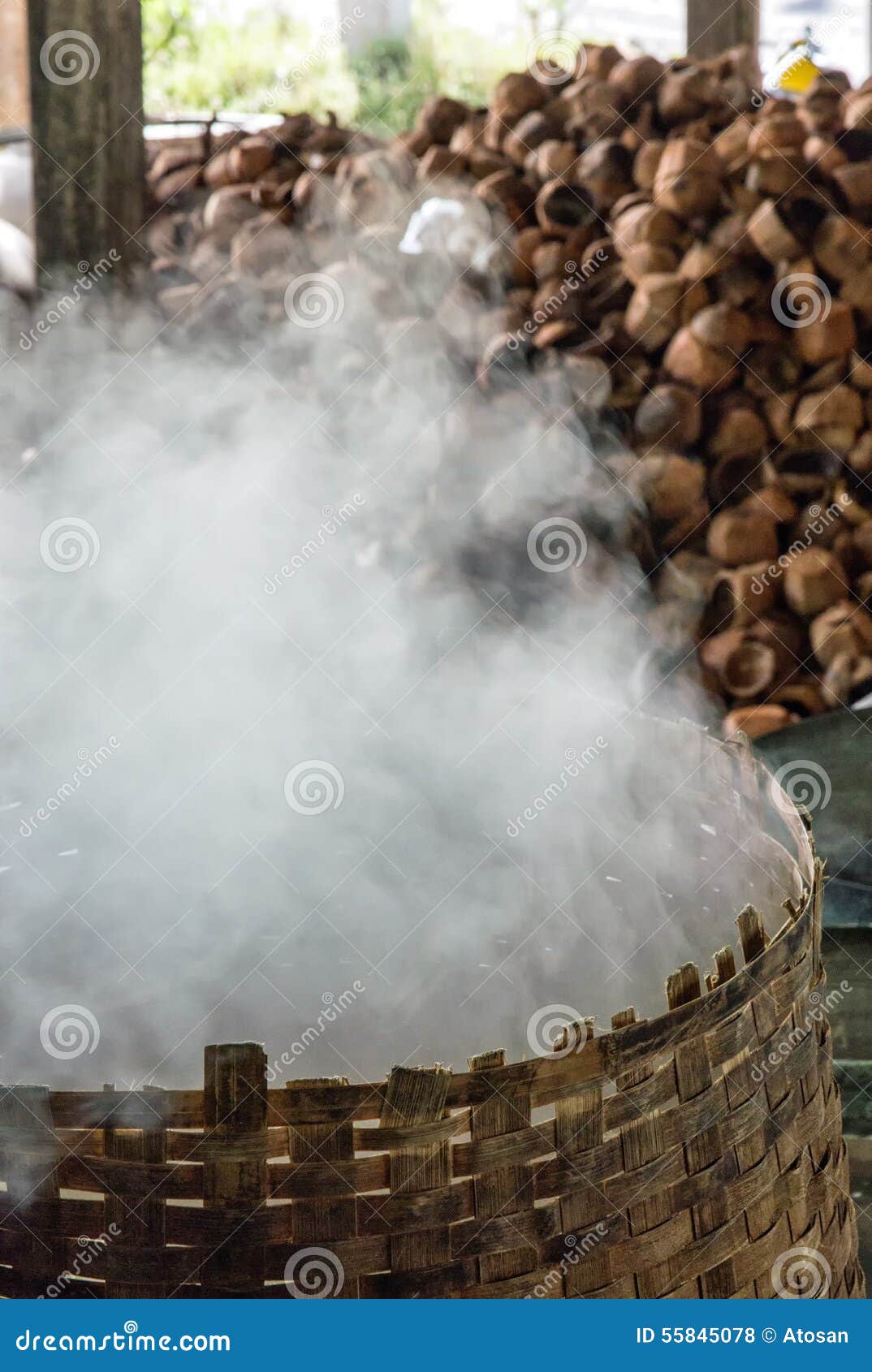 Palm sugar production stock photo. Image of heat, boil 55845078