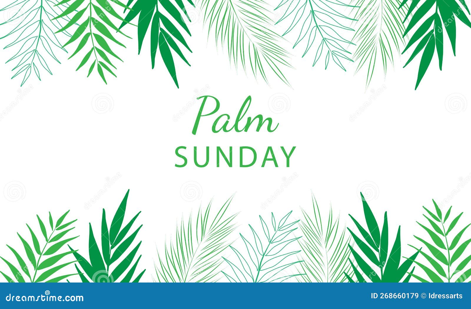 Palm Sunday - Greeting Banner Template for Christian Holiday, with Palm ...
