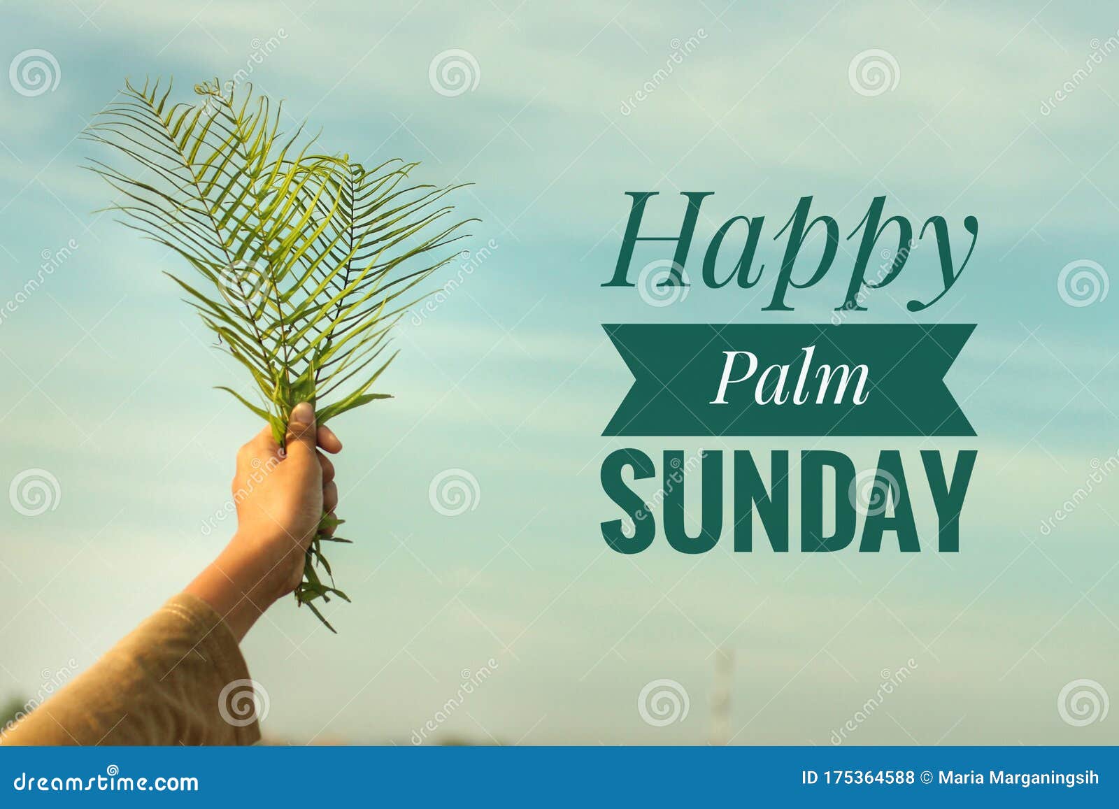 Palm Sunday Quote - Happy Palm Sunday. Fern or Palm Leaf in Hand ...