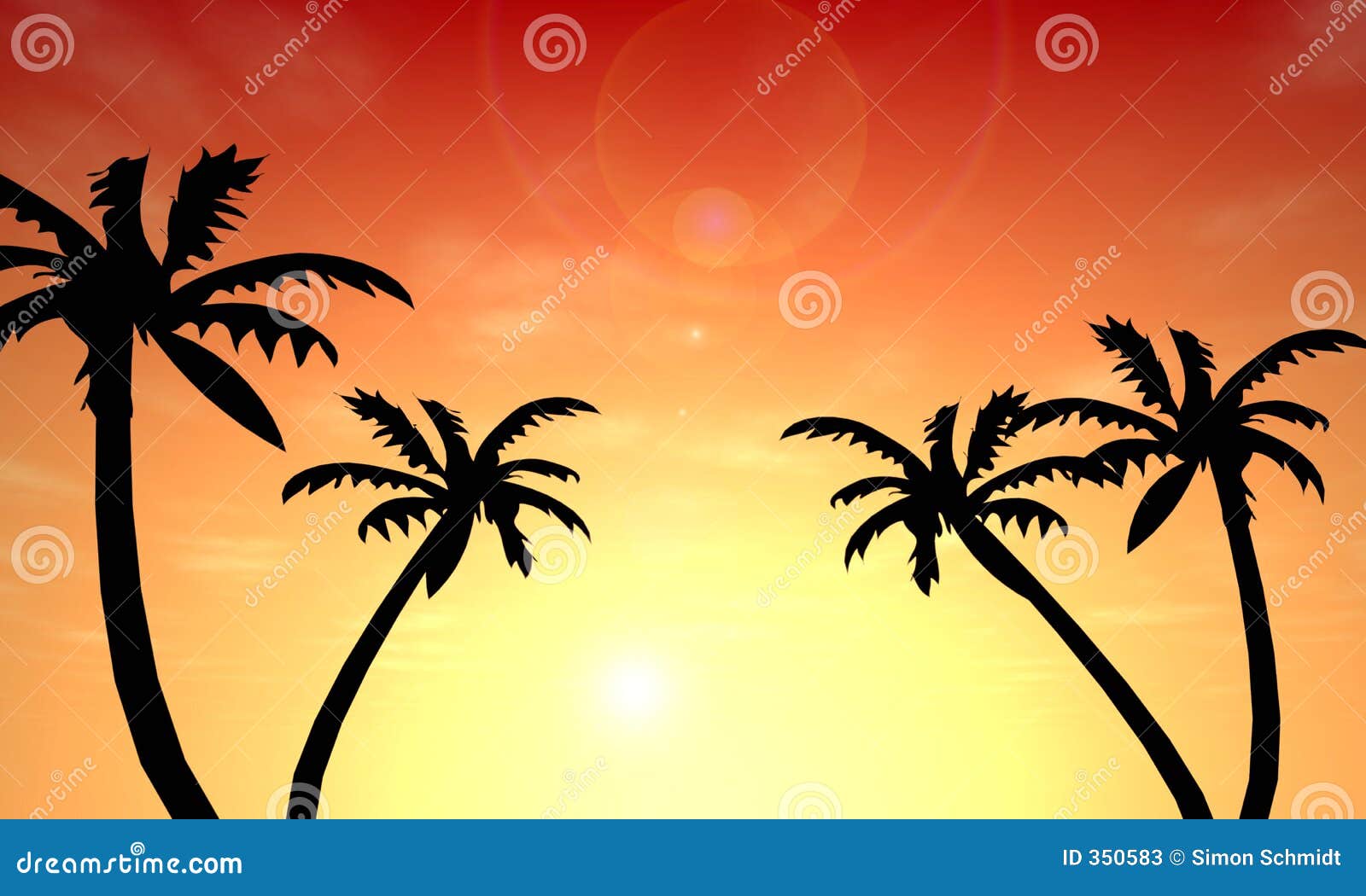 Palm Sunset stock illustration. Illustration of flare, chill - 350583