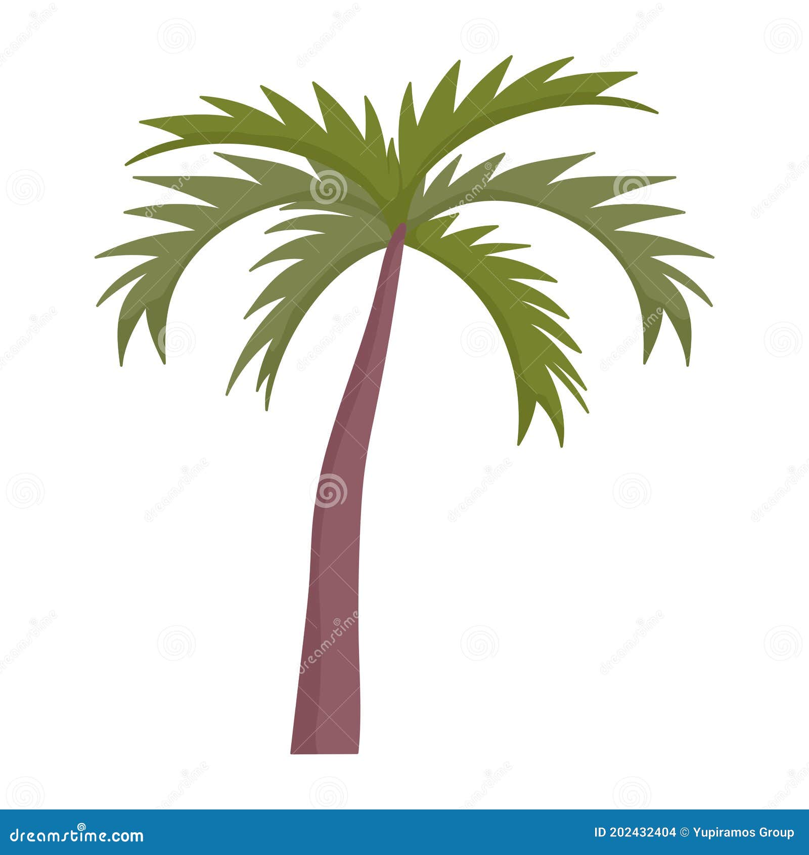 Palm Tree Foliage Tropical Plant Icon Cartoon Stock Vector ...