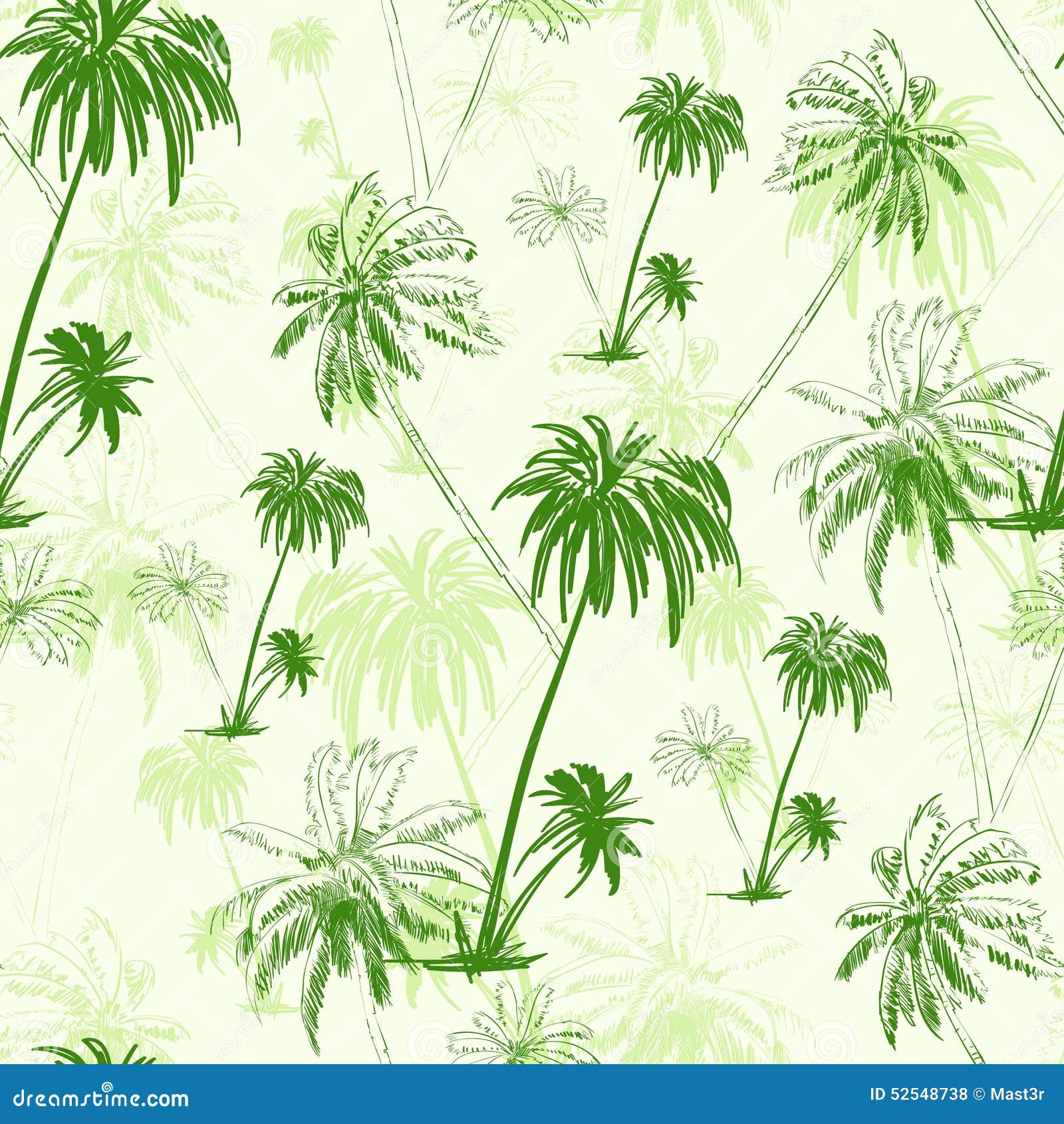 Palm Tree Green Seamless Pattern Over Vector Stock Vector ...