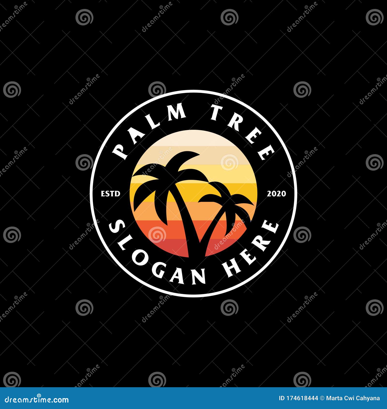 Palm Tree Logo Vector Design Stock Vector - Illustration of concept ...