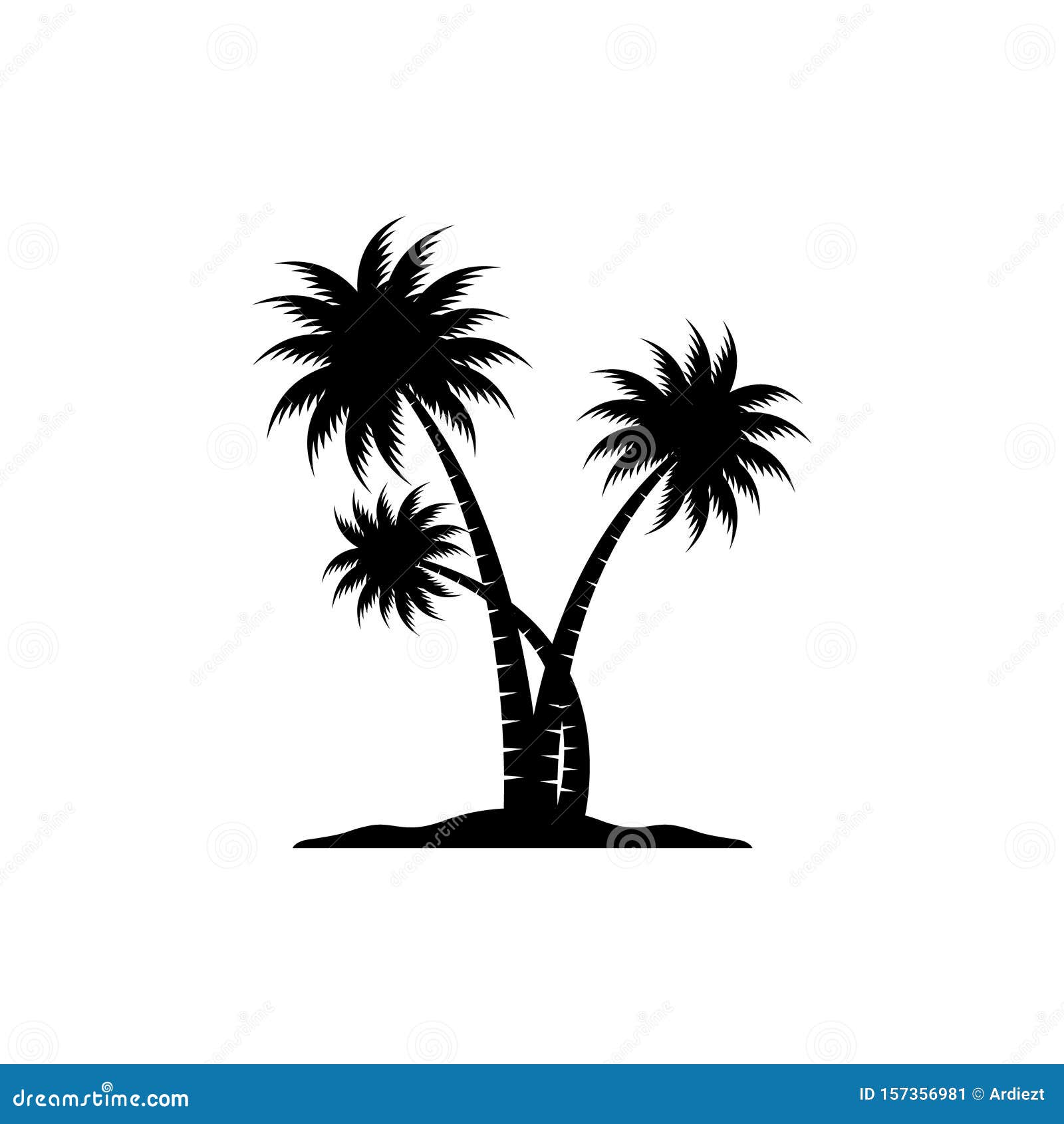 Download Palm Tree Silhouette Icon. Simple Flat Vector Illustration ...