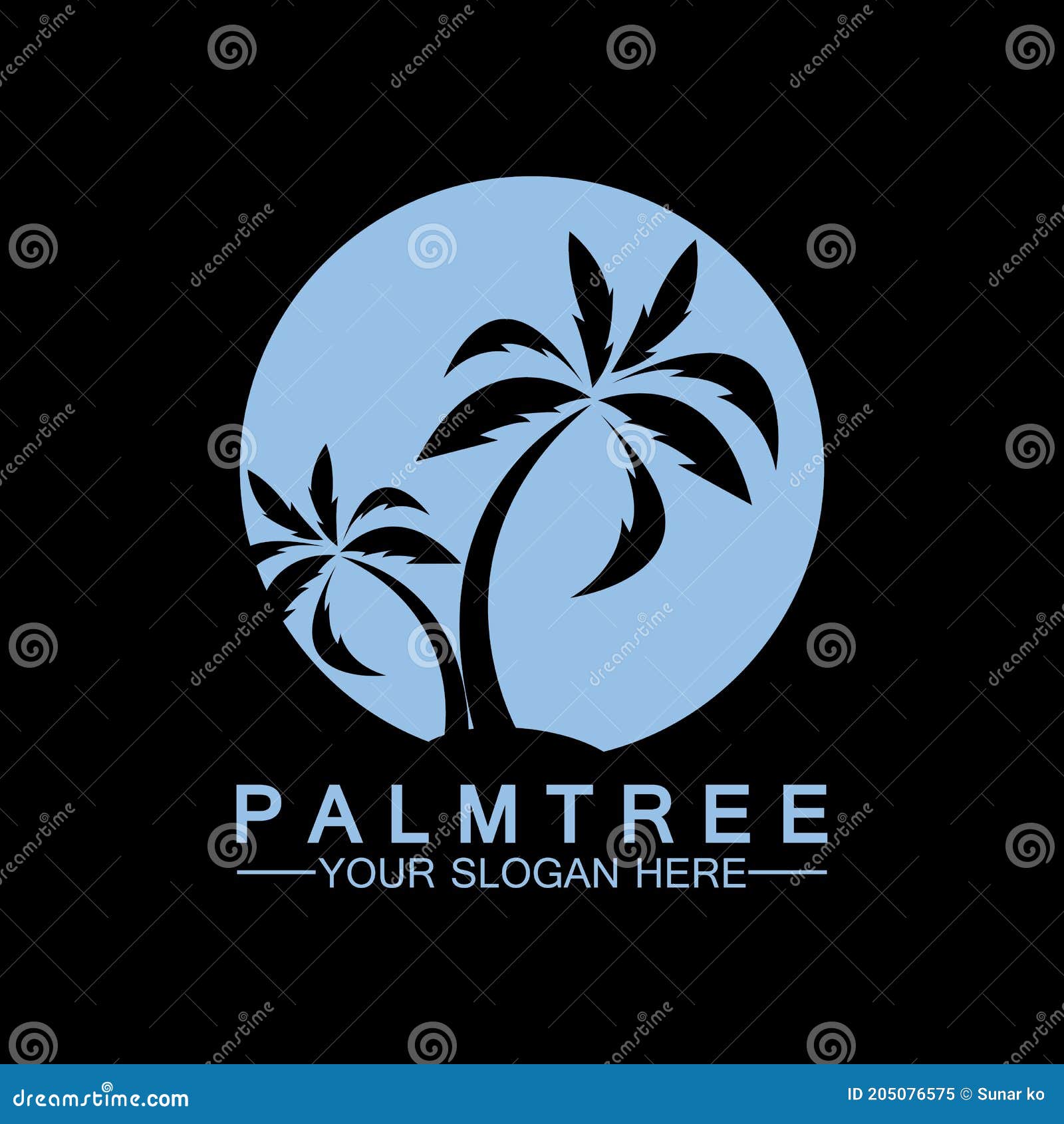 Palm Tree Summer Logo Template Stock Vector - Illustration of desert ...