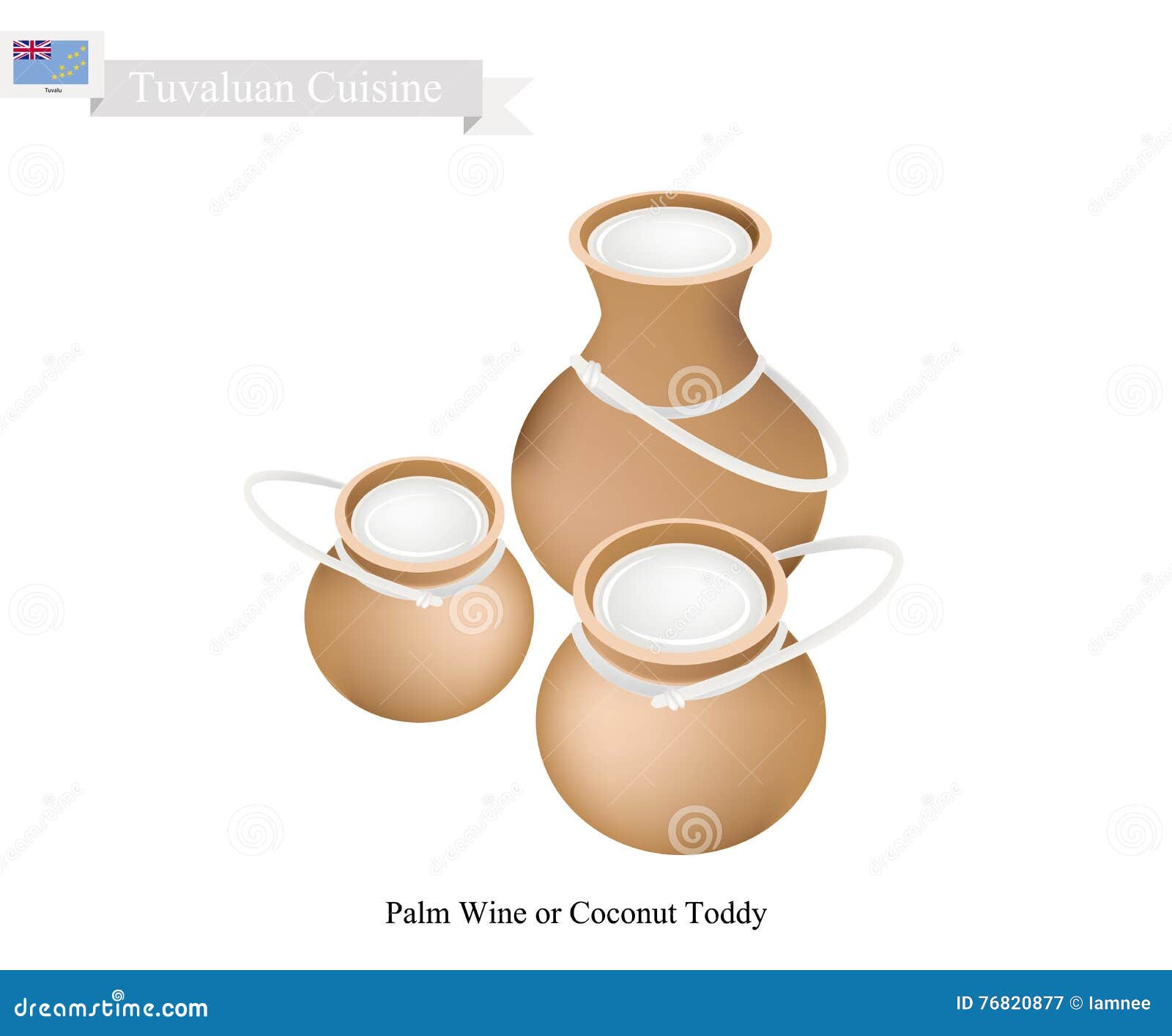 Palm Wine Or Coconut Toddy A Famous Beverage In Tuvalu Cartoon Vector palm-wine-wine-african-food-palm
