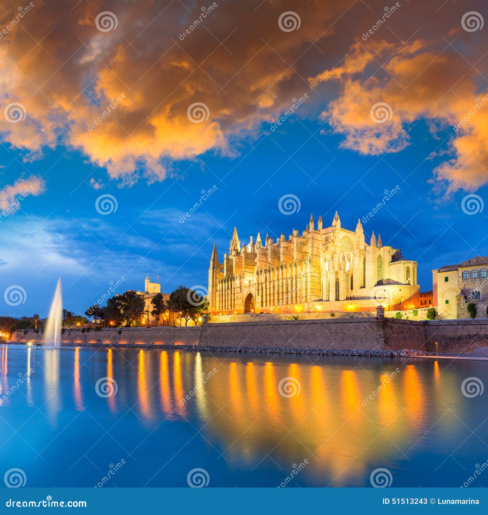 palma de mallorca cathedral seu sunset majorca