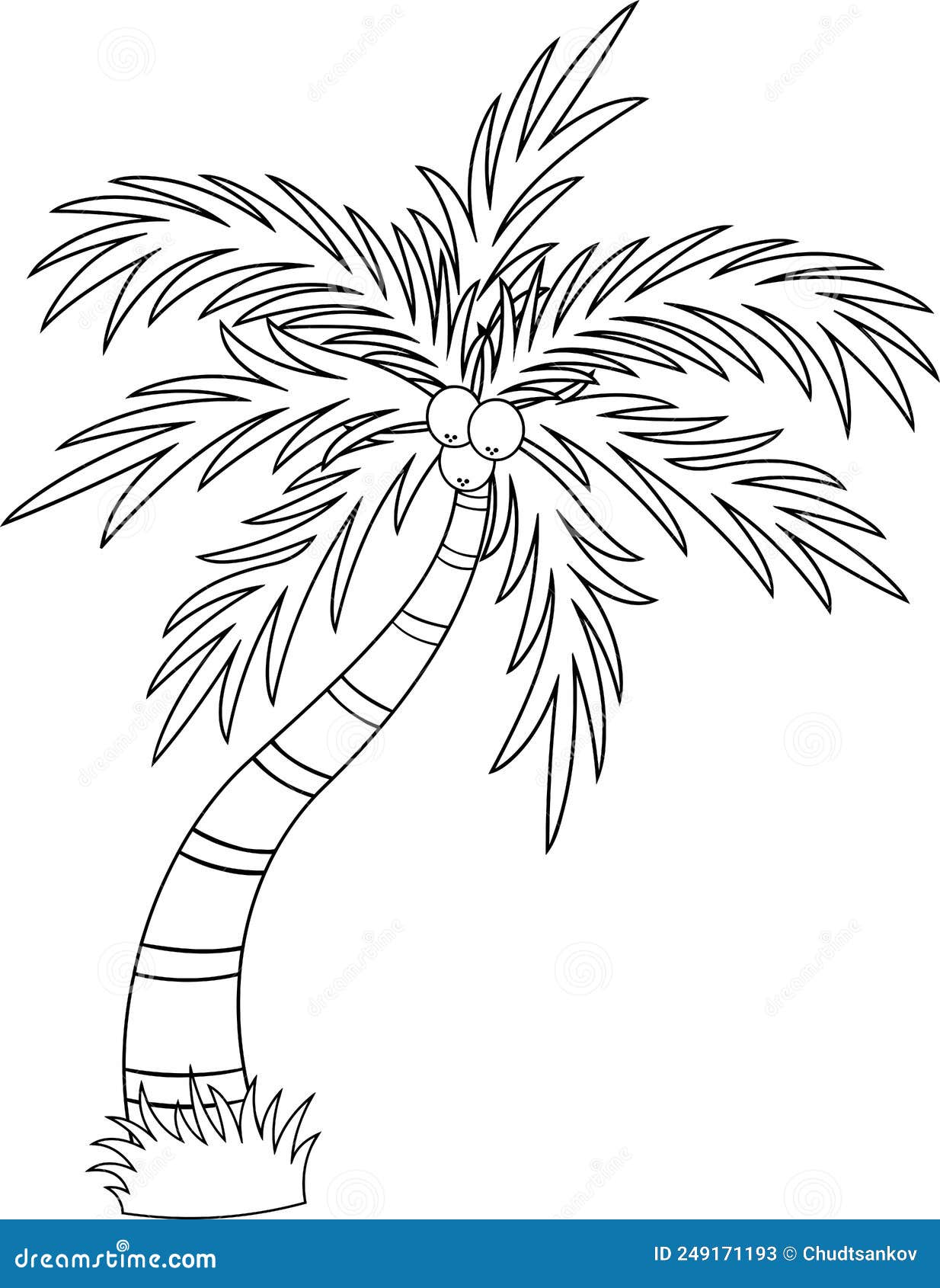 Desenho Três Palmeiras Tropicais Ilustração Dos Desenhos Animados