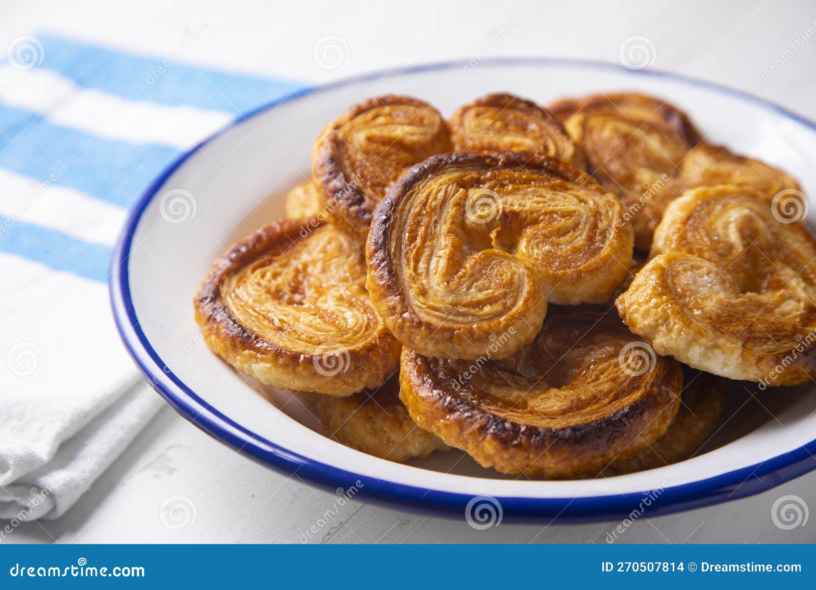 puff pastry glasses or palmeritas made with baked sugar.