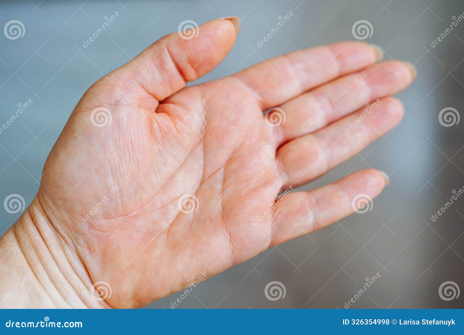 female hand palm with life lines