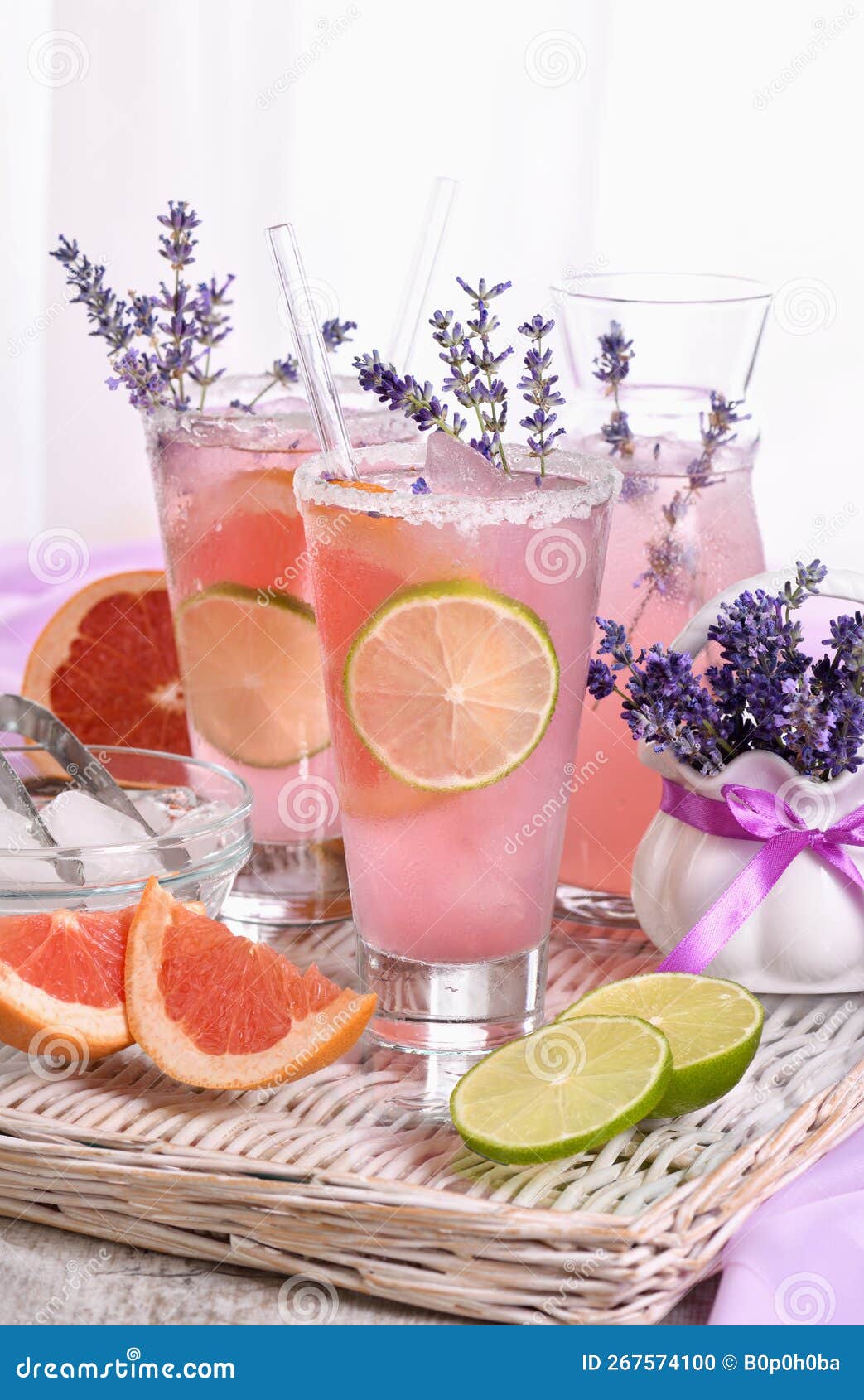 Refreshing Cocktail Lavender Paloma Stock Photo Image of nonalcoholic