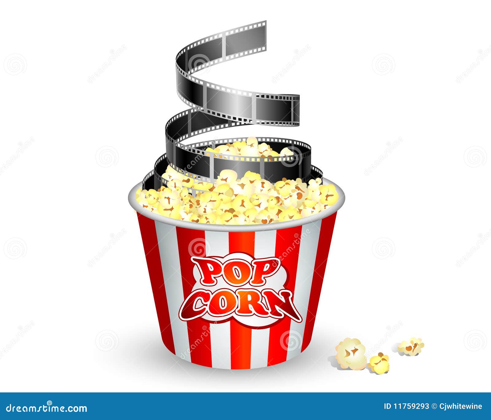 Palomitas y película ilustración del vector. Ilustración de blanco