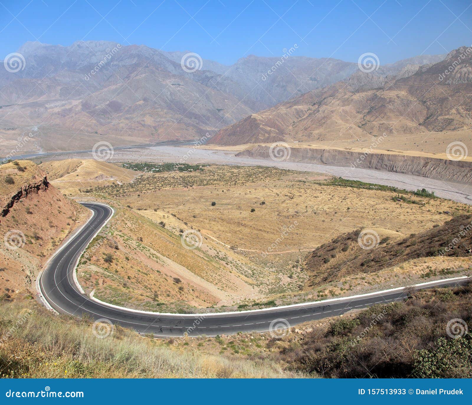 pamir highway panj river and pamir mountains