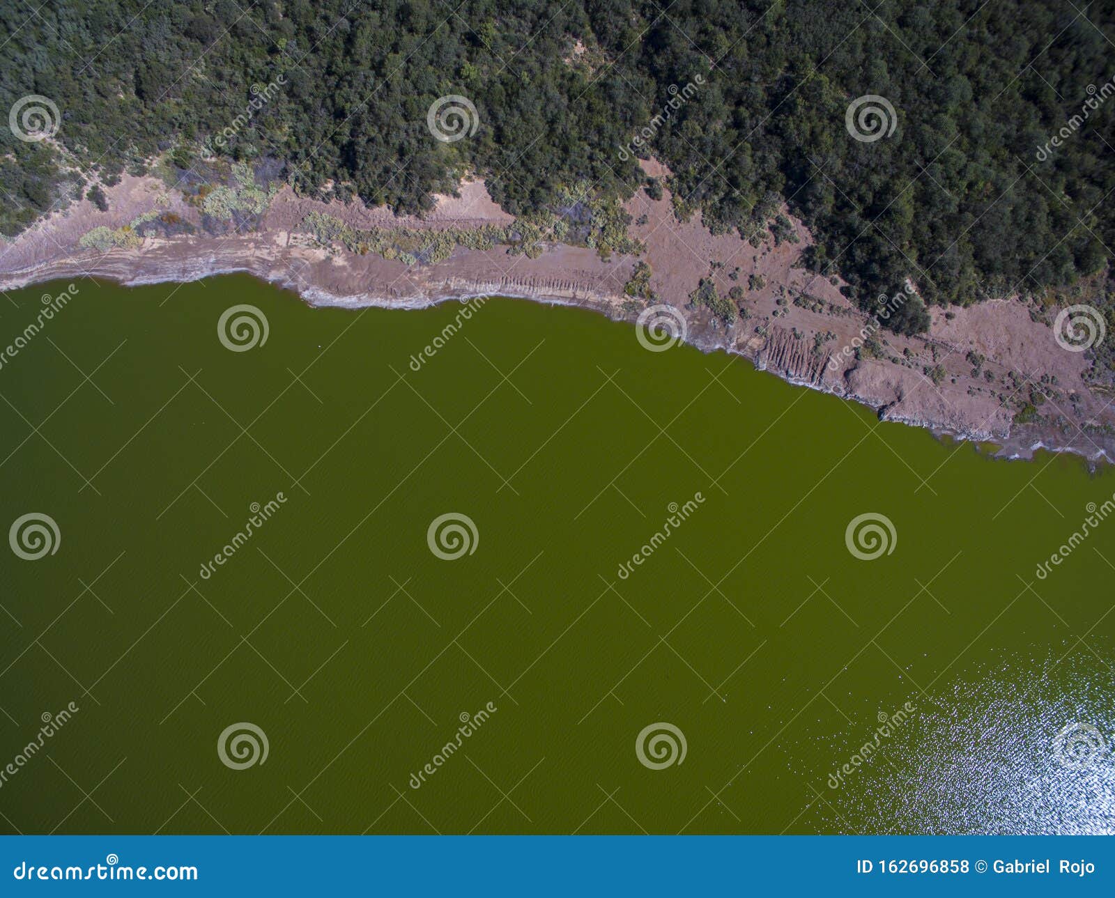 pampas lagoon, aerial view