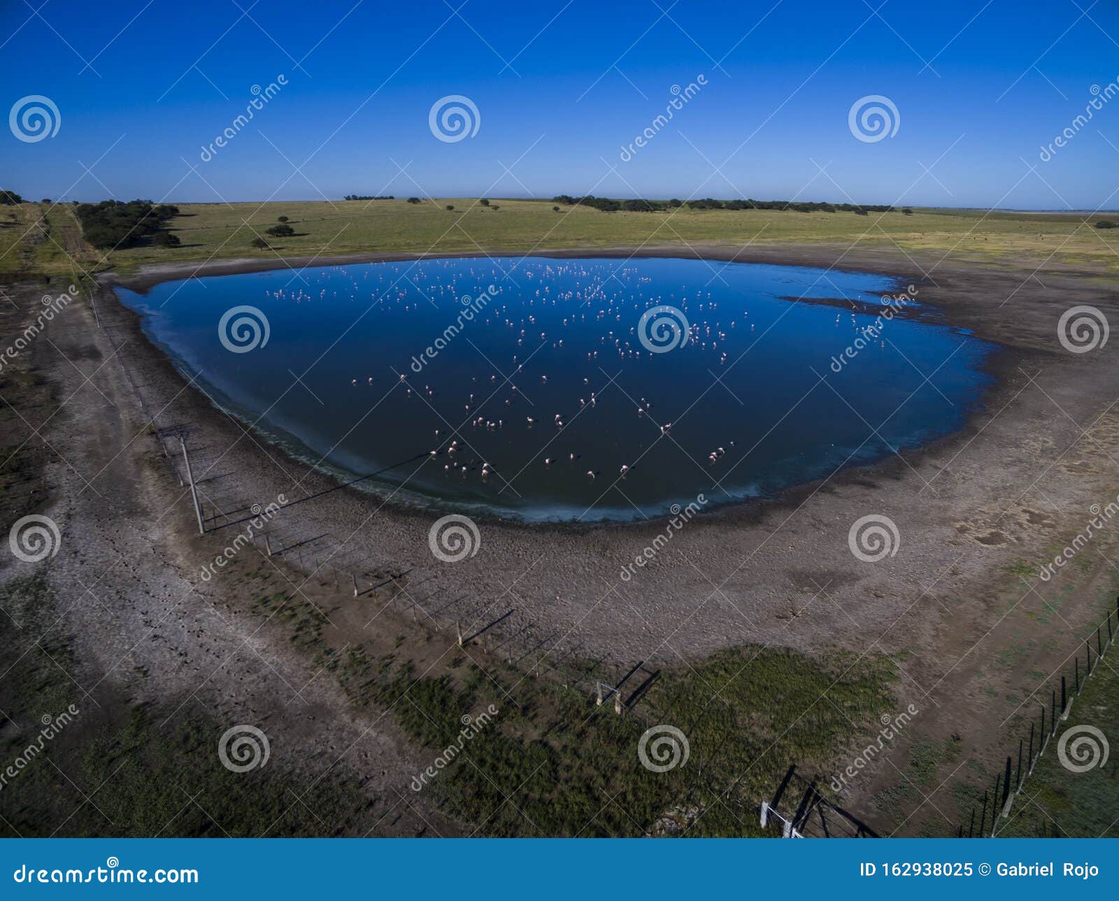 pampas lagoon, aerial view