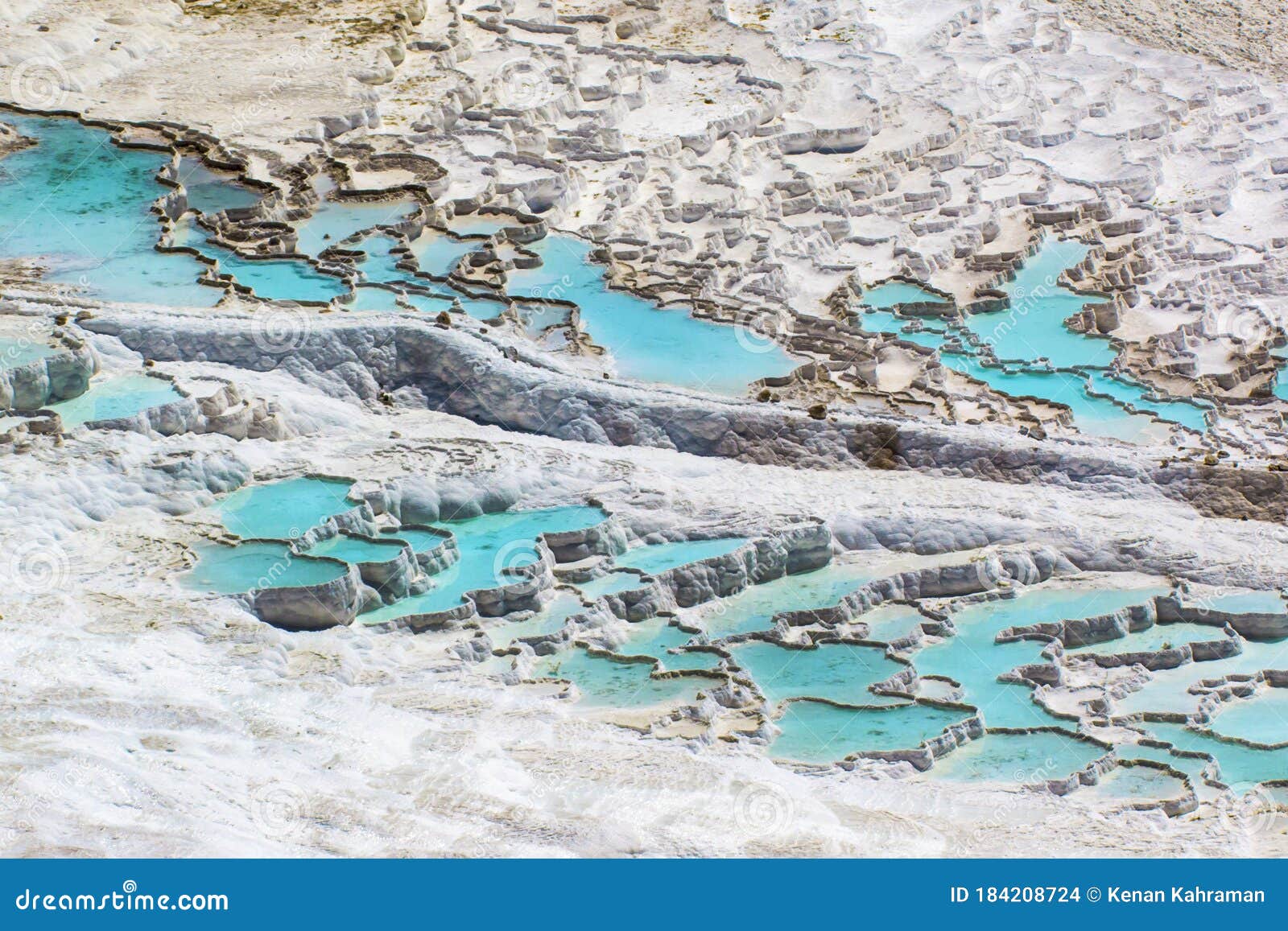 Pamukkale Cotton Castle Turkey Water is Turquoise Color on the White ...